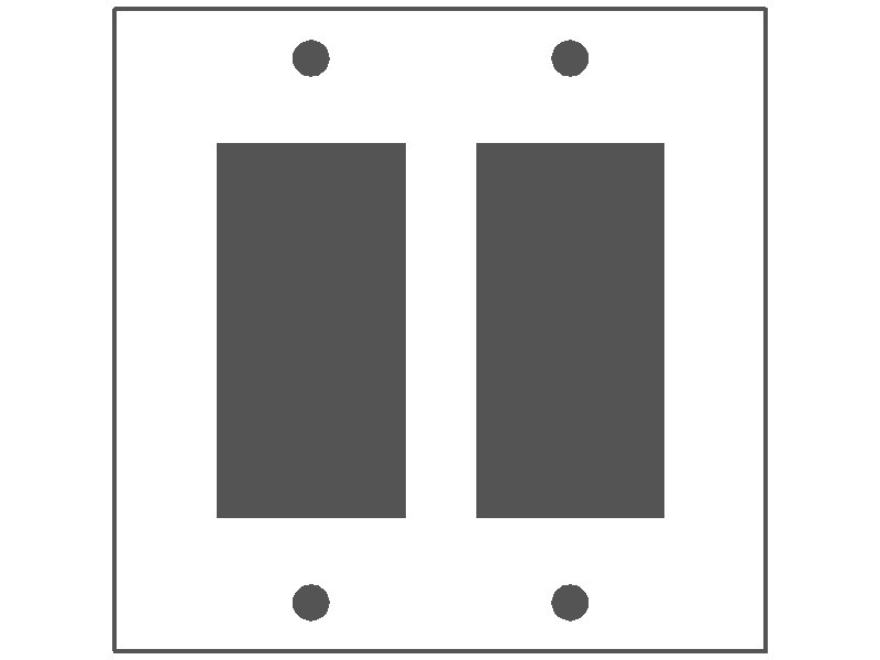 2-Gang, Standard Size, 2 GFI Openings, Brown Semi-Gloss Finish, Painted Metal Wall Plate Outlet Cover - Made in USA