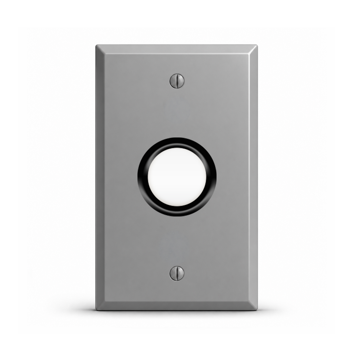 1-Gang, Standard Size, 1 Round Telephone Opening (1.405 in. with 1 in. ID Plastic Bushing), Gray Semi-Gloss Finish, Painted Metal Wall Plate Outlet Cover - Made in USA
