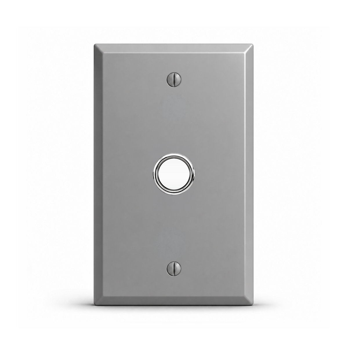1-Gang, Standard Size, 1 Round Telephone Opening with Metal Bushing, Gray Semi-Gloss Finish, Painted Metal Wall Plate Outlet Cover - Made in USA