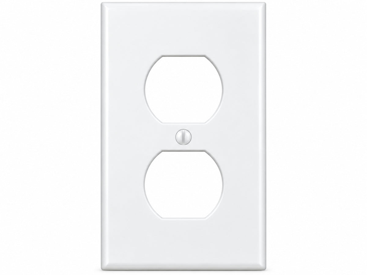 1-Gang, Standard Size, 1 Duplex, White Thermoplastic Wall Plate Cover