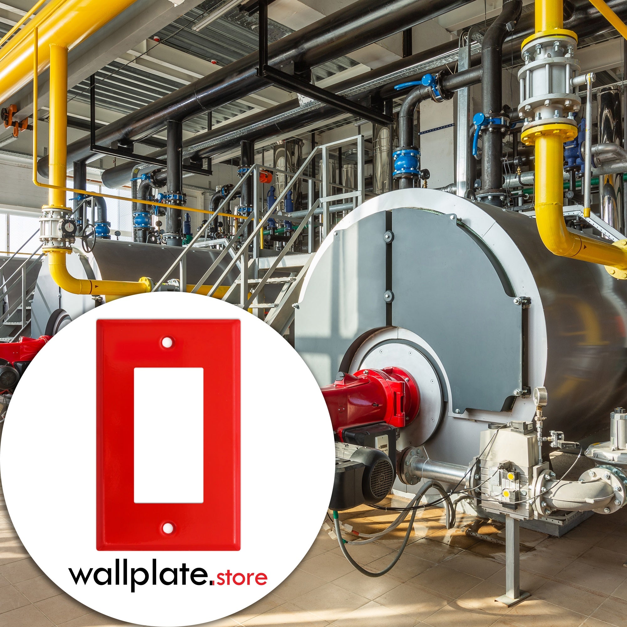 1 Gang GFI, Standard Size, Red Painted Metal Wallplate