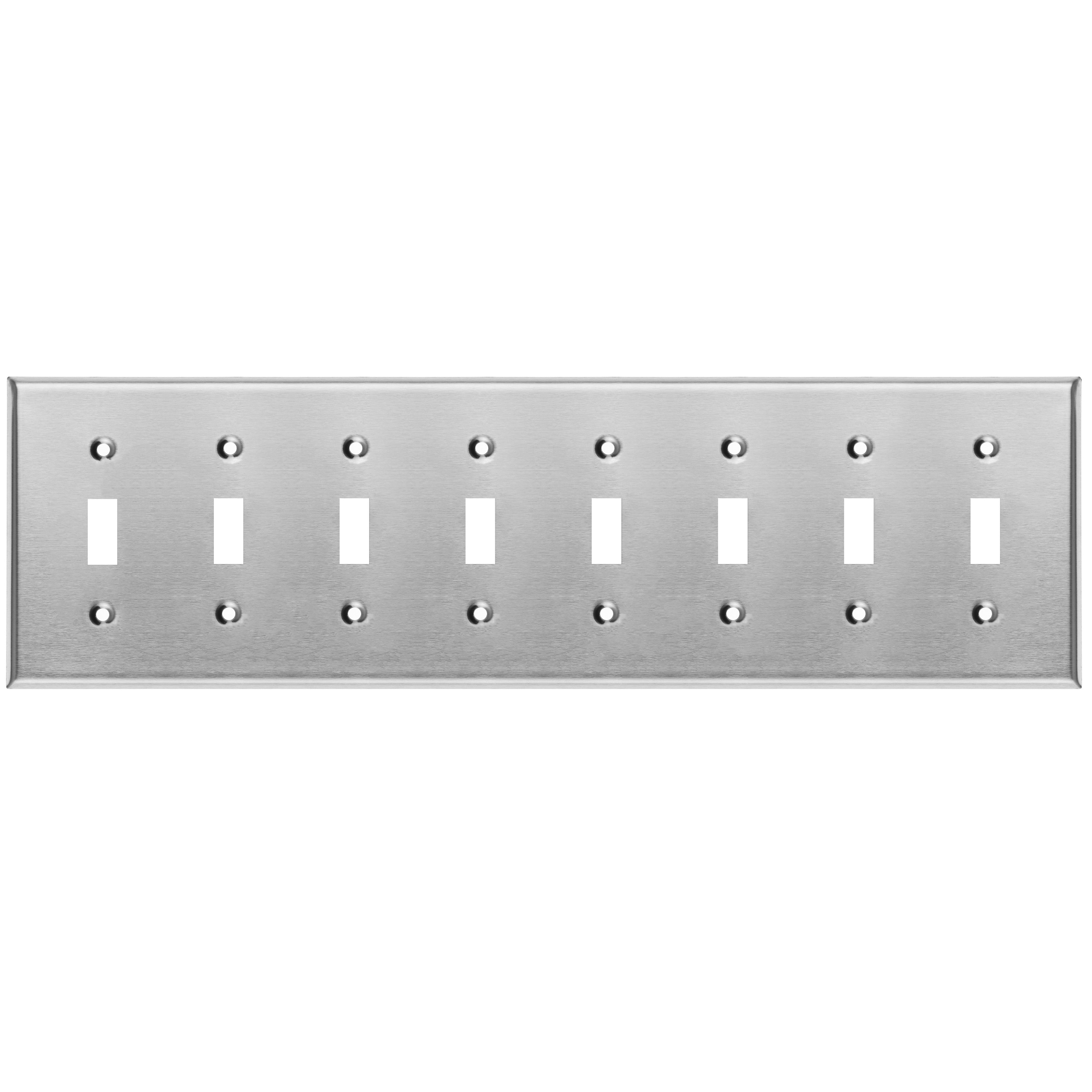 8 Gang Stainless Steel Toggle Switch Wall Plate Cover