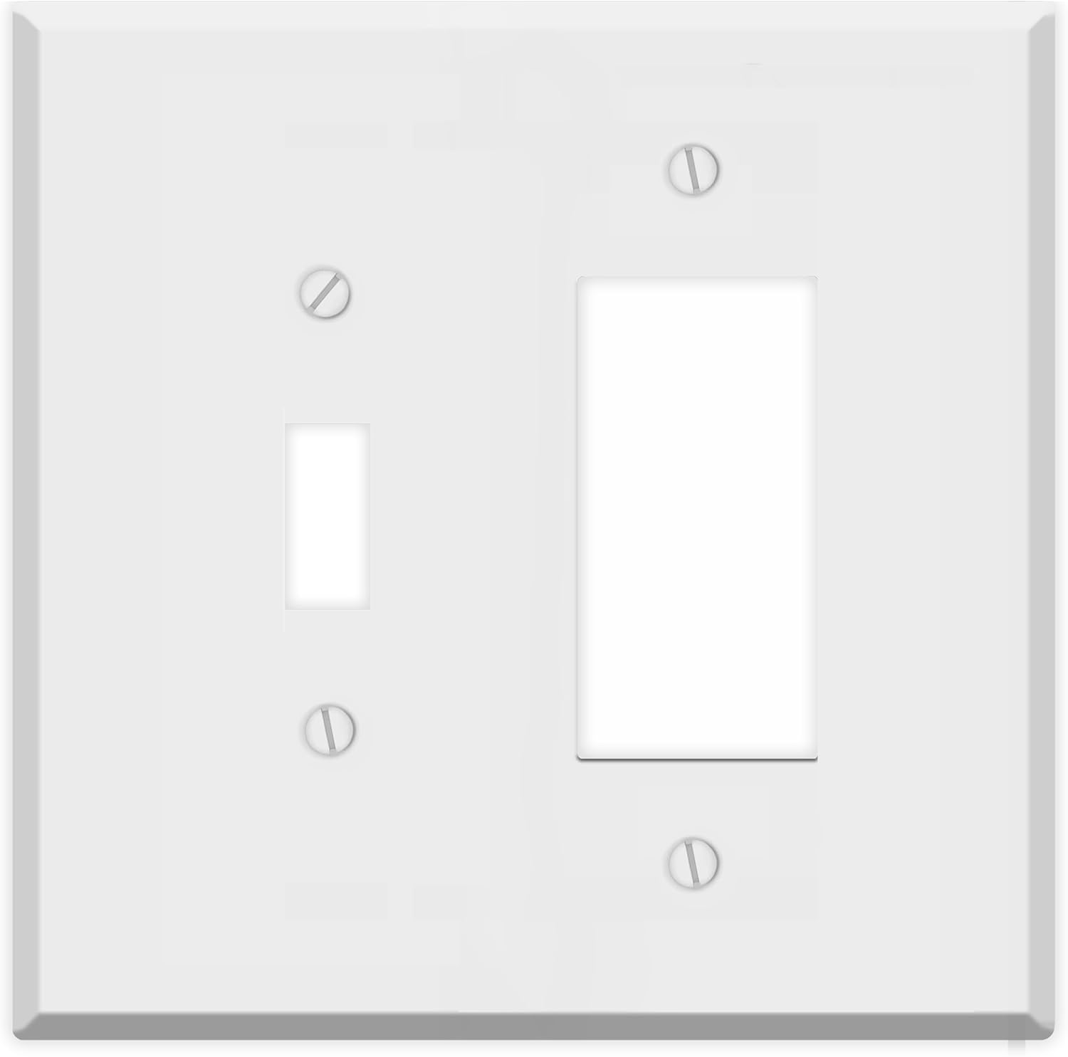 2-gang Jumbo Oversize White Metal Combination Wallplate With 1 Toggle and 1 GFCI/Block/Rocker Decora® Opening