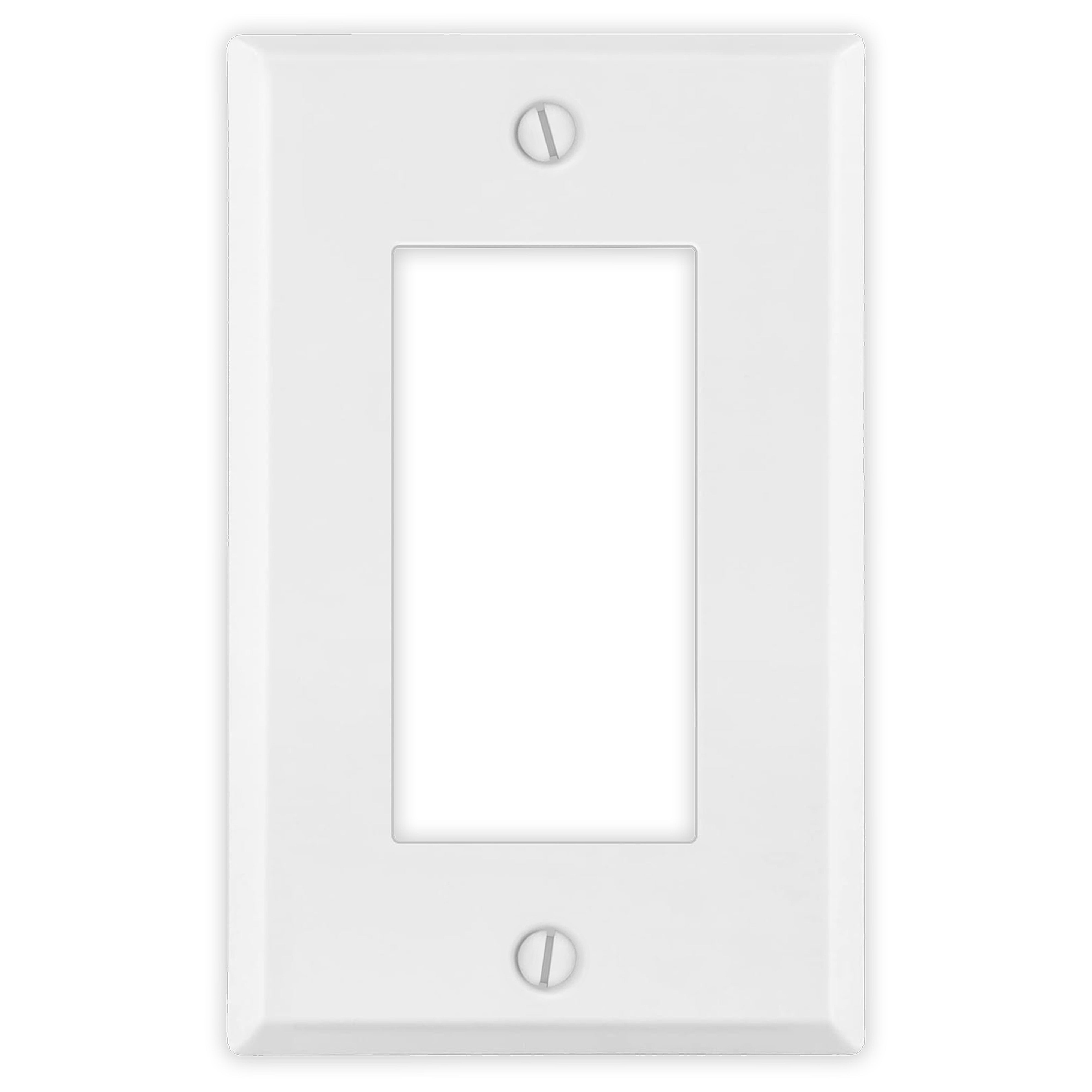 1 Gang Midi Size White Plastic Rocker Switch Wall Plate