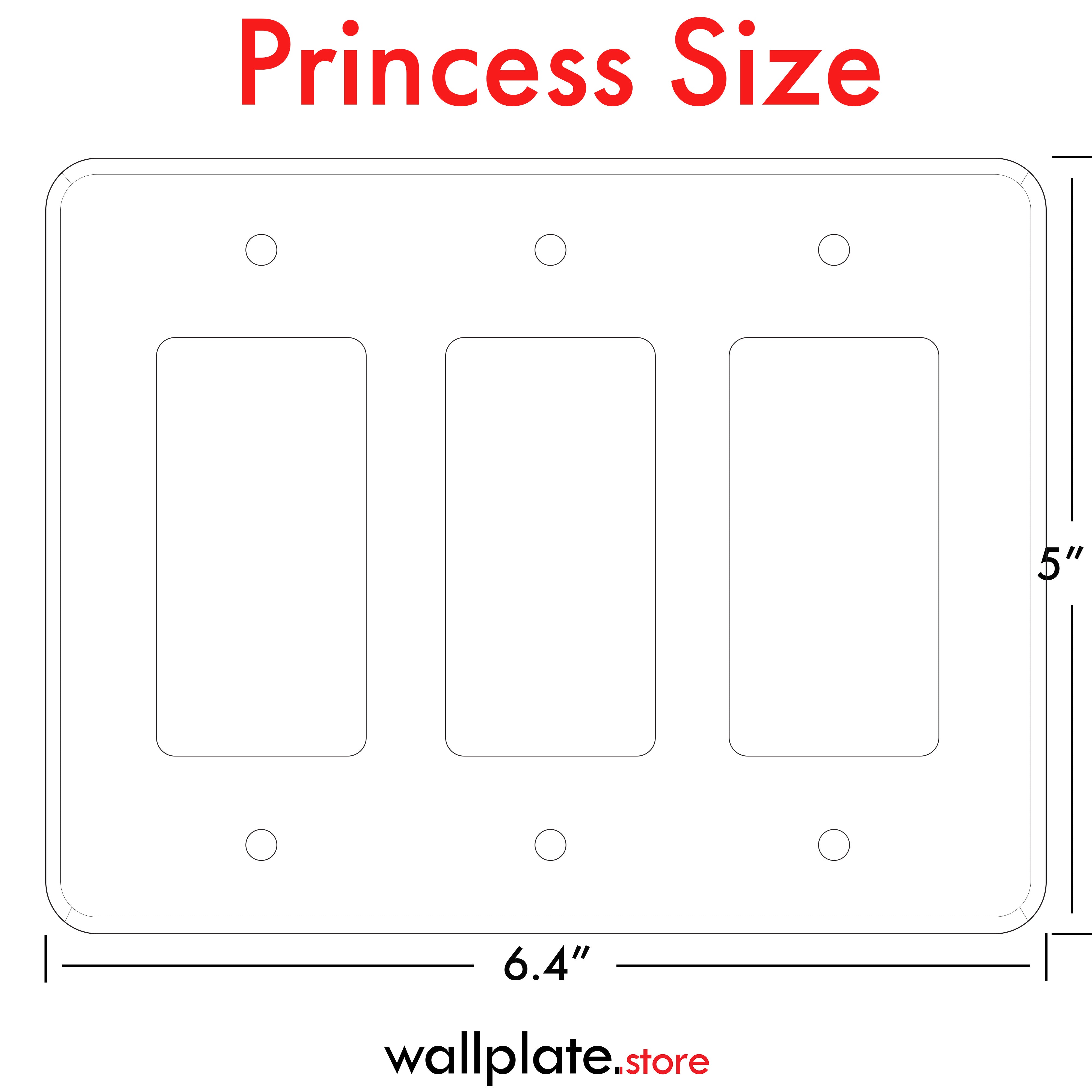 3-Gang Princess Size Decora® Rocker/GFCI Switch Wall Plate – Made in USA
