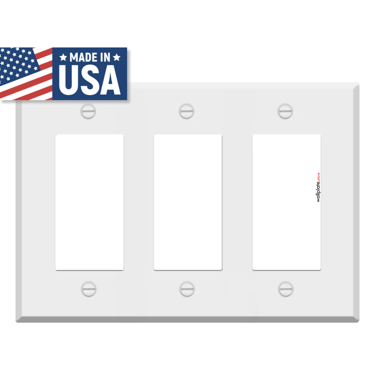 3 Gang White Metal Decora® Style Rocker GFCI Switch Wall Plate Cover