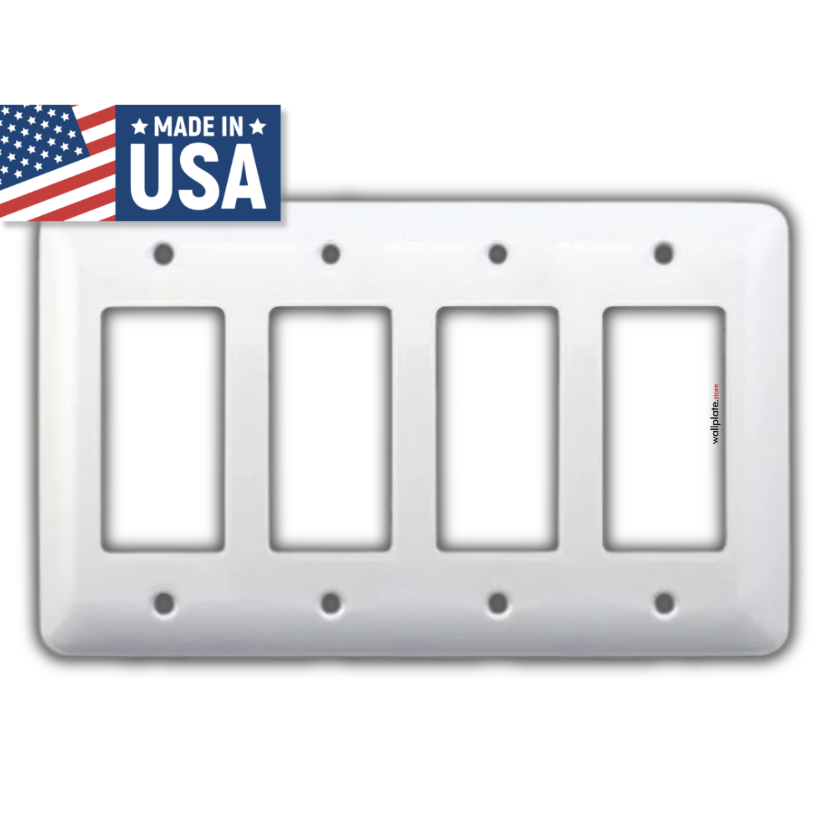 4-Gang Princess Size Decora® Rocker/GFCI Switch Wall Plate – Made in USA