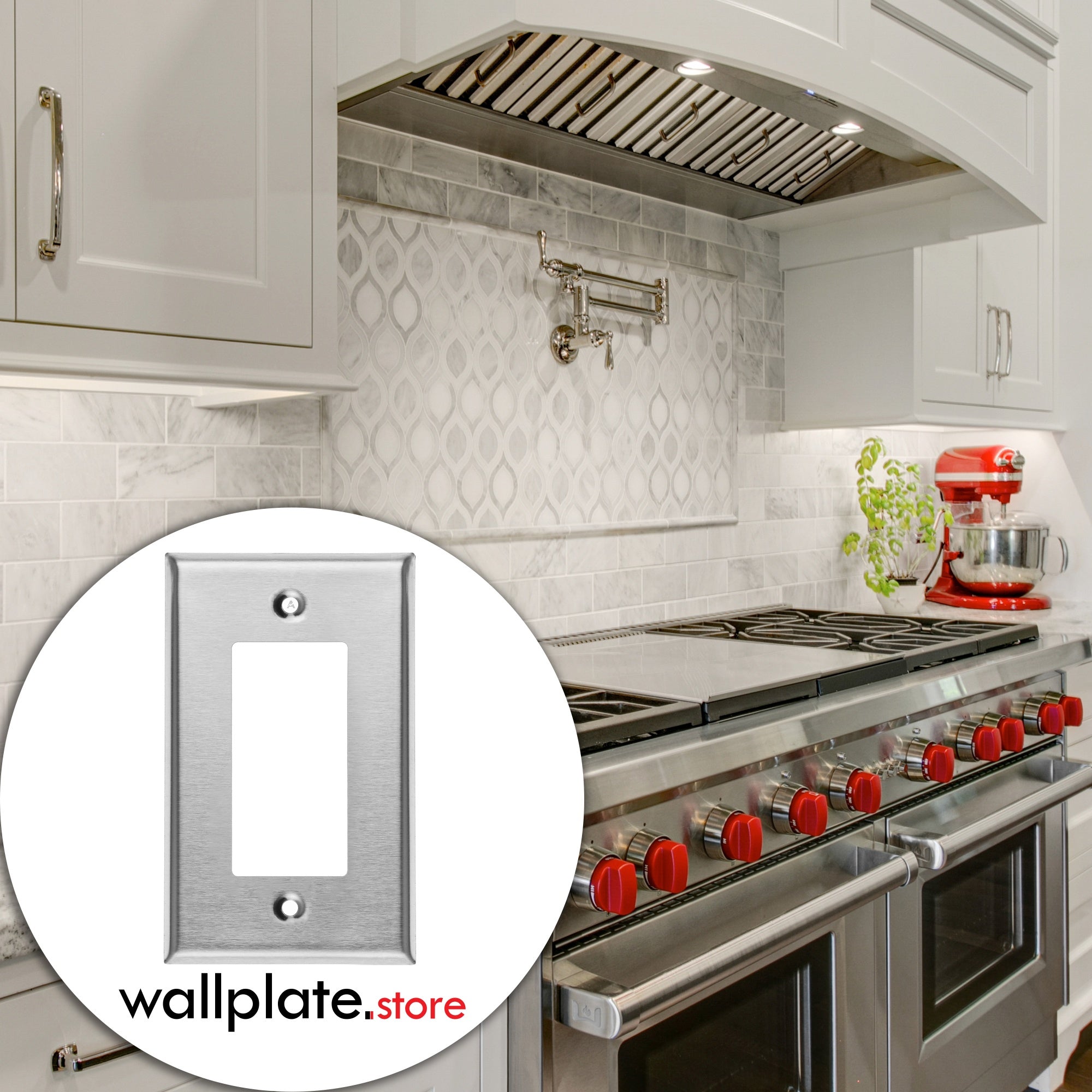 1-Gang Stainless Steel Rocker GFCI Decora® Style Wall Plate, Made in USA