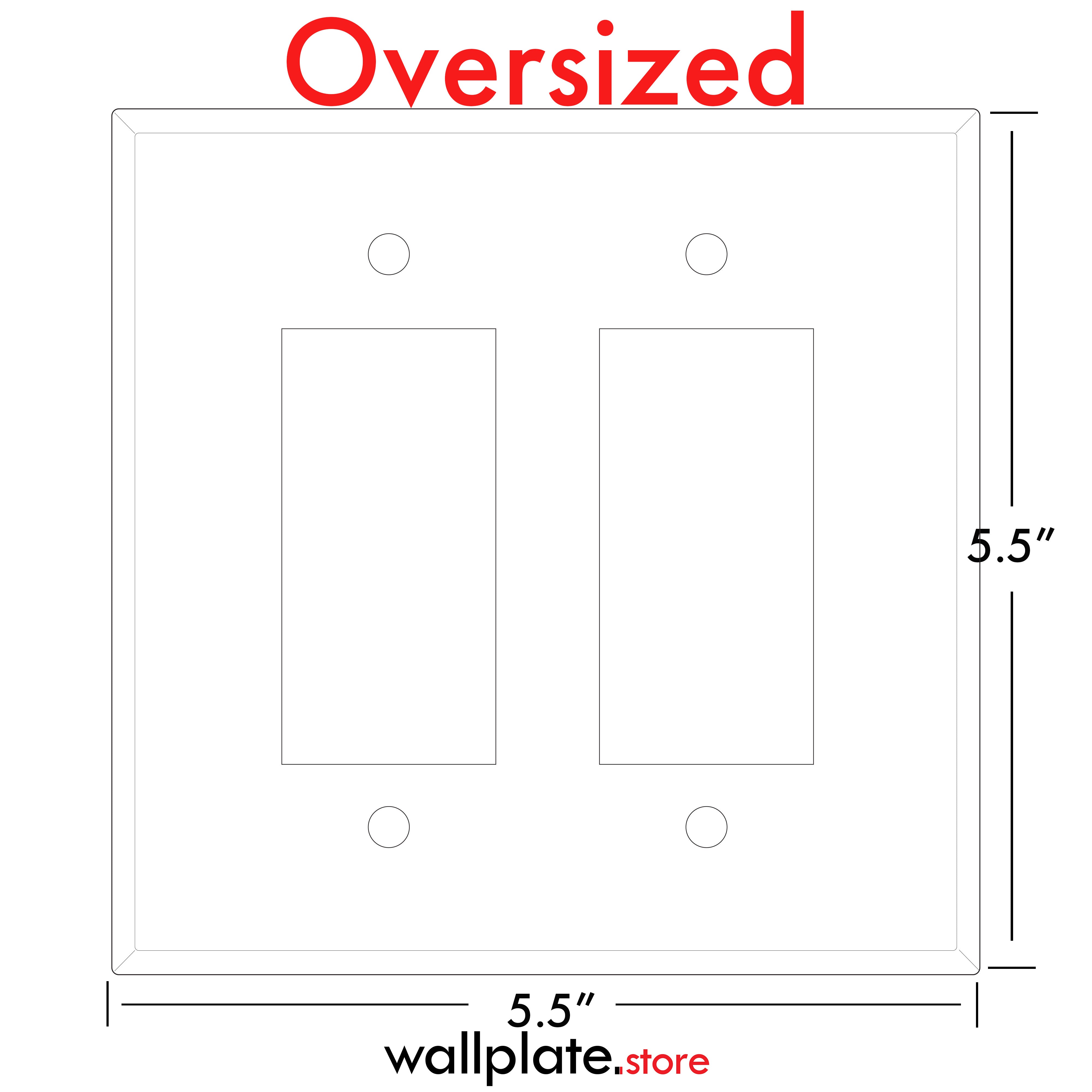 2-Gang Oversized Stainless Steel Rocker Switch Plate – Made in USA