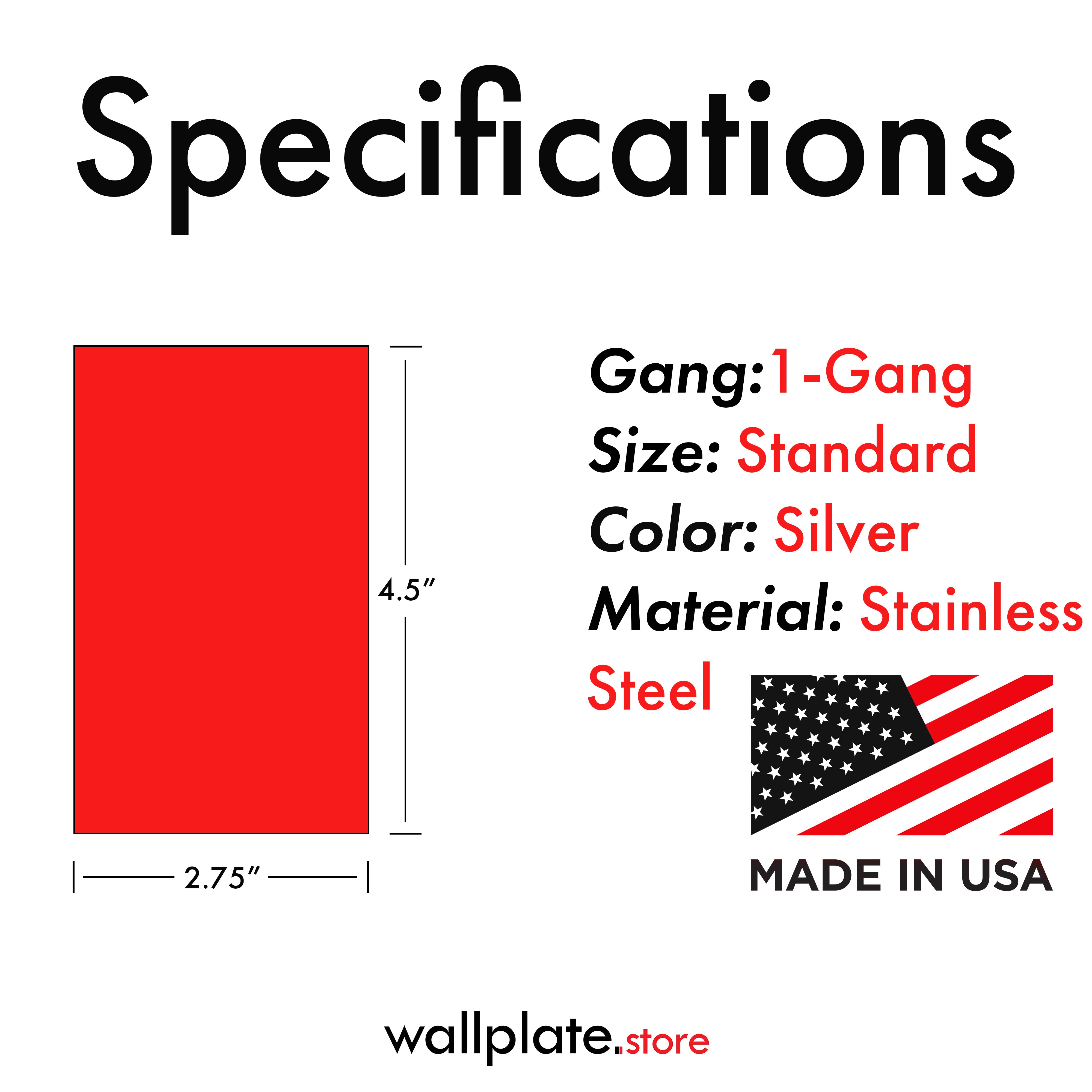 1-Gang Stainless Steel Rocker GFCI Decora® Style Wall Plate, Made in USA