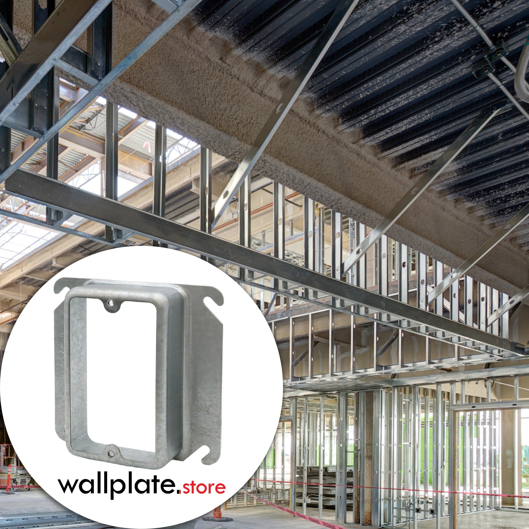 4 inch Square, 1 Inch Raised Mud Ring Device Cover for 1 device