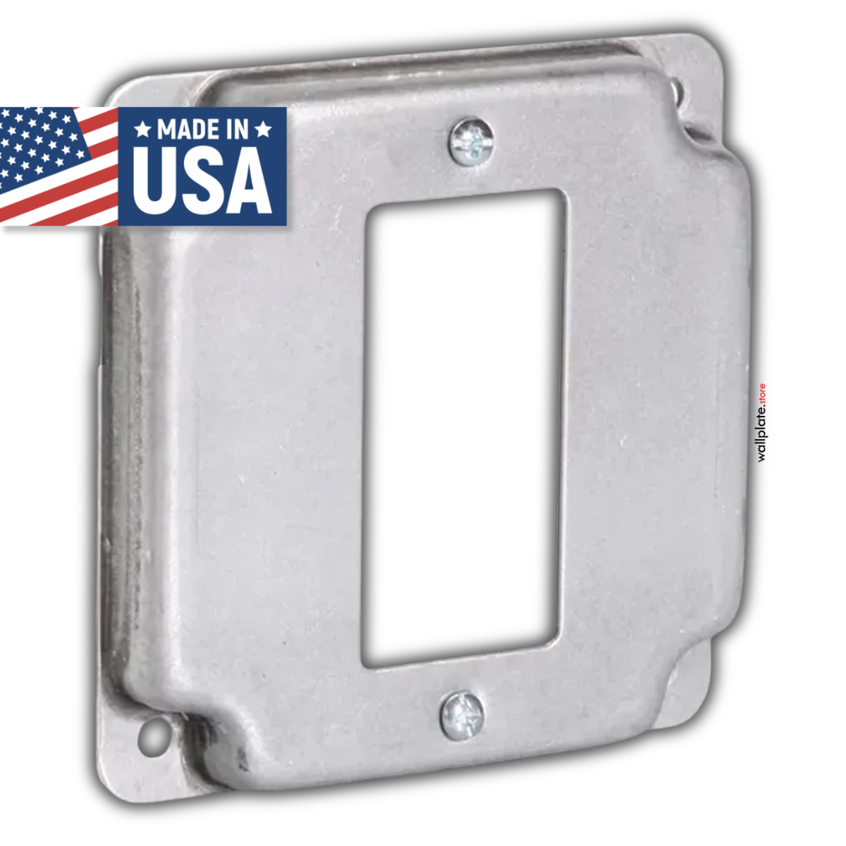 4 inch Square Galvanized Steel Rocker Switch Electrical Box Cover