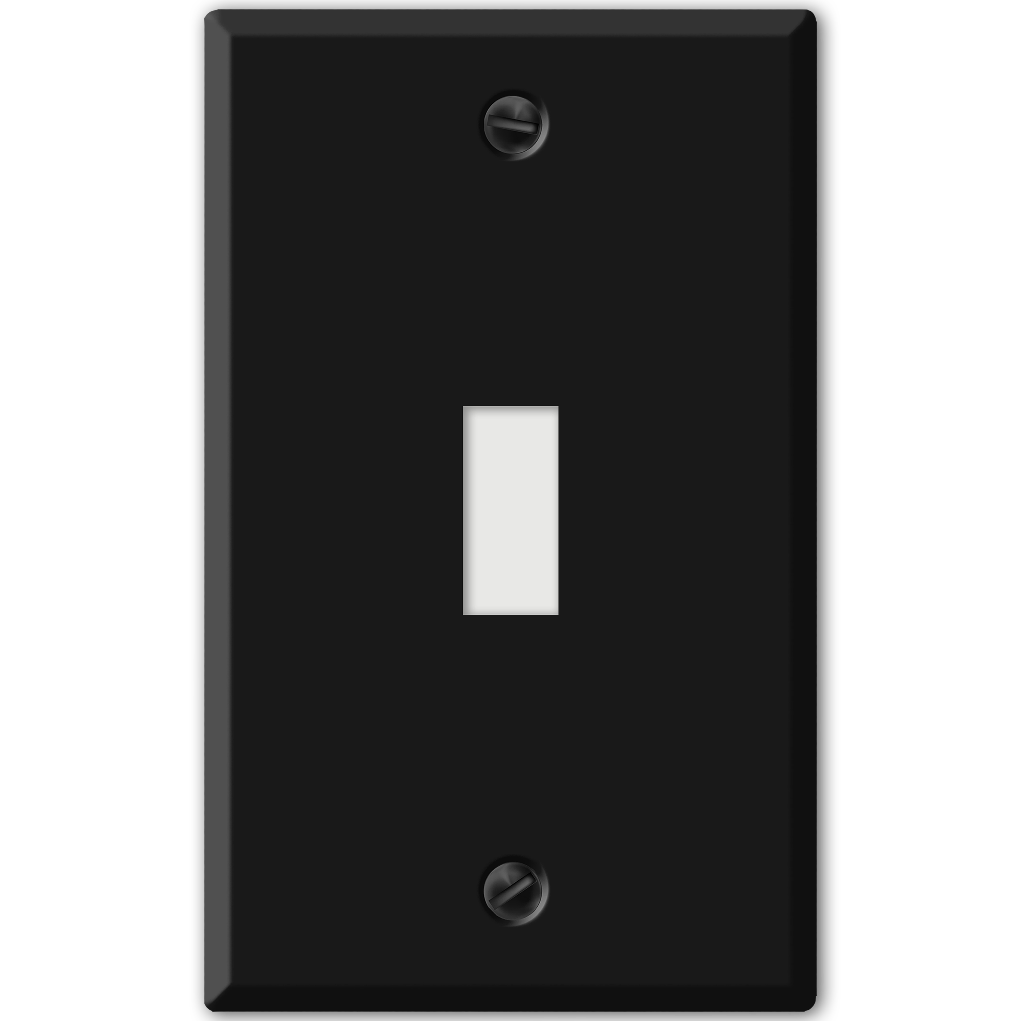 1 Gang toggle, standard size, Black painted metal wallplate