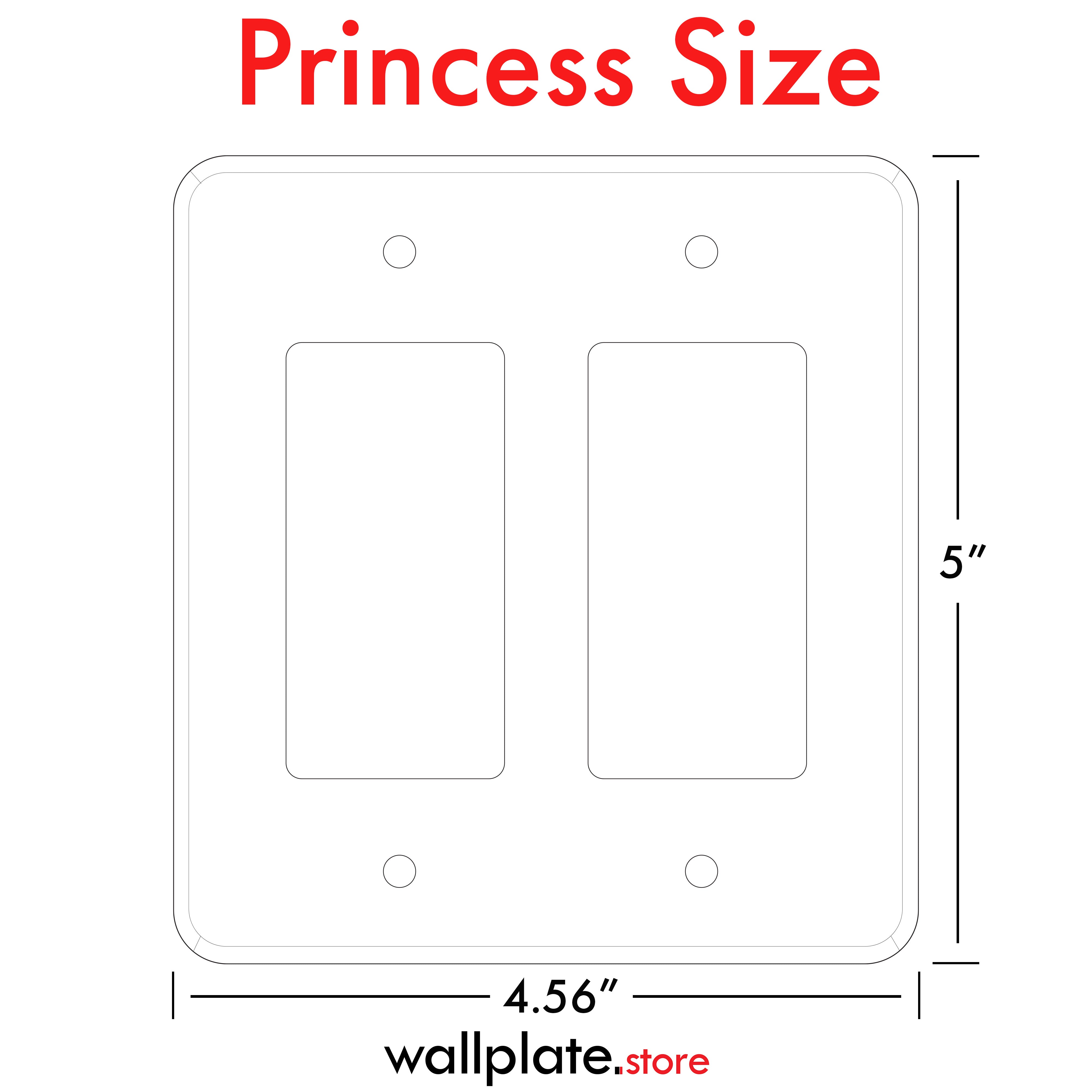 2-Gang Princess Size Decora® Rocker/GFCI Switch Wall Plate – Made in USA