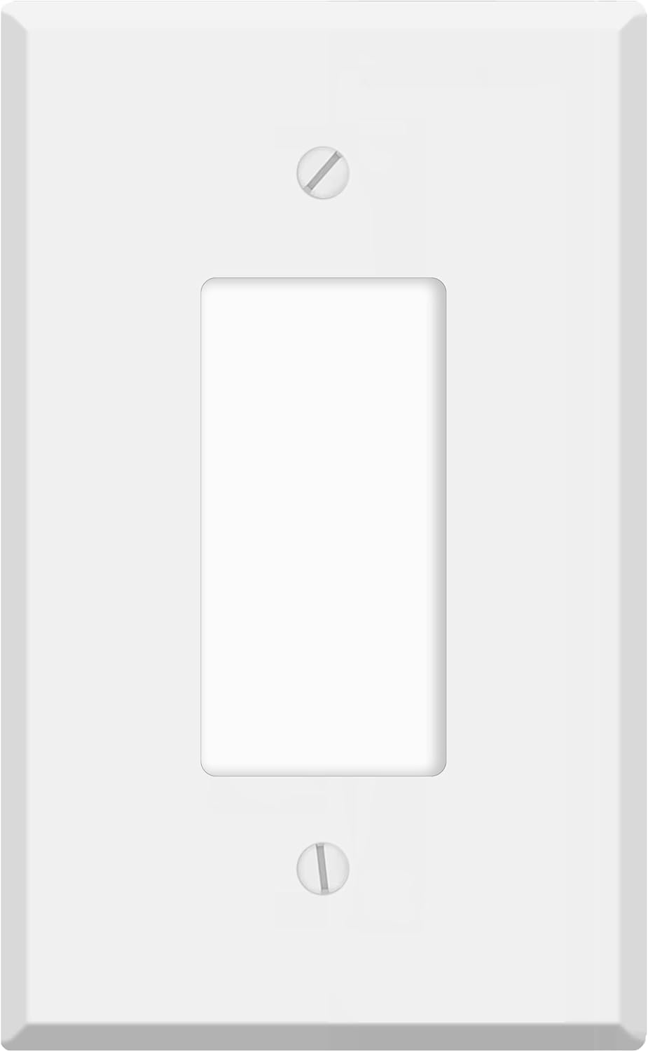 1-Gang Oversize Wall Plate Cover – Compatible with Decora® Devices – White Painted Metal – Made in USA