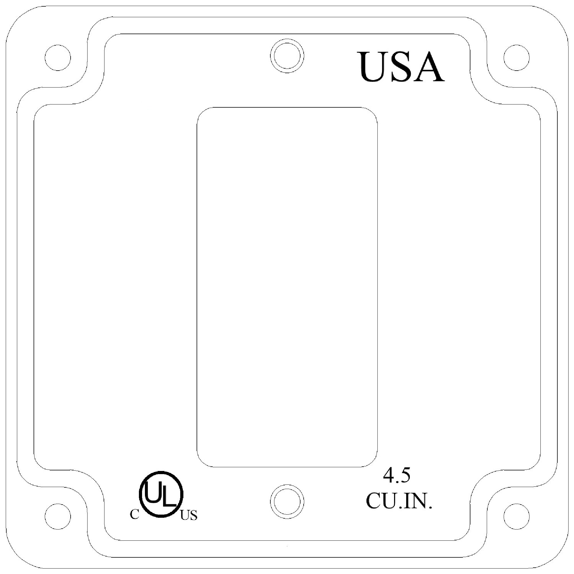 4 inch Square Galvanized Steel Rocker Switch Electrical Box Cover