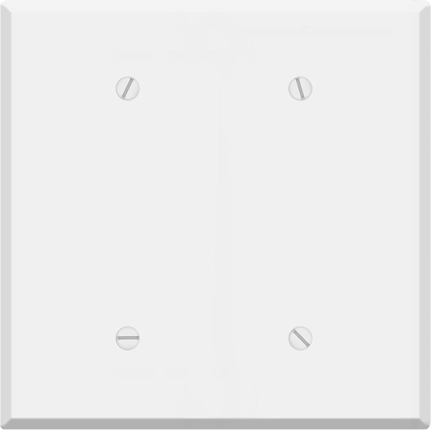 2 Gang Oversized White Metal Blank Wall Plate Cover