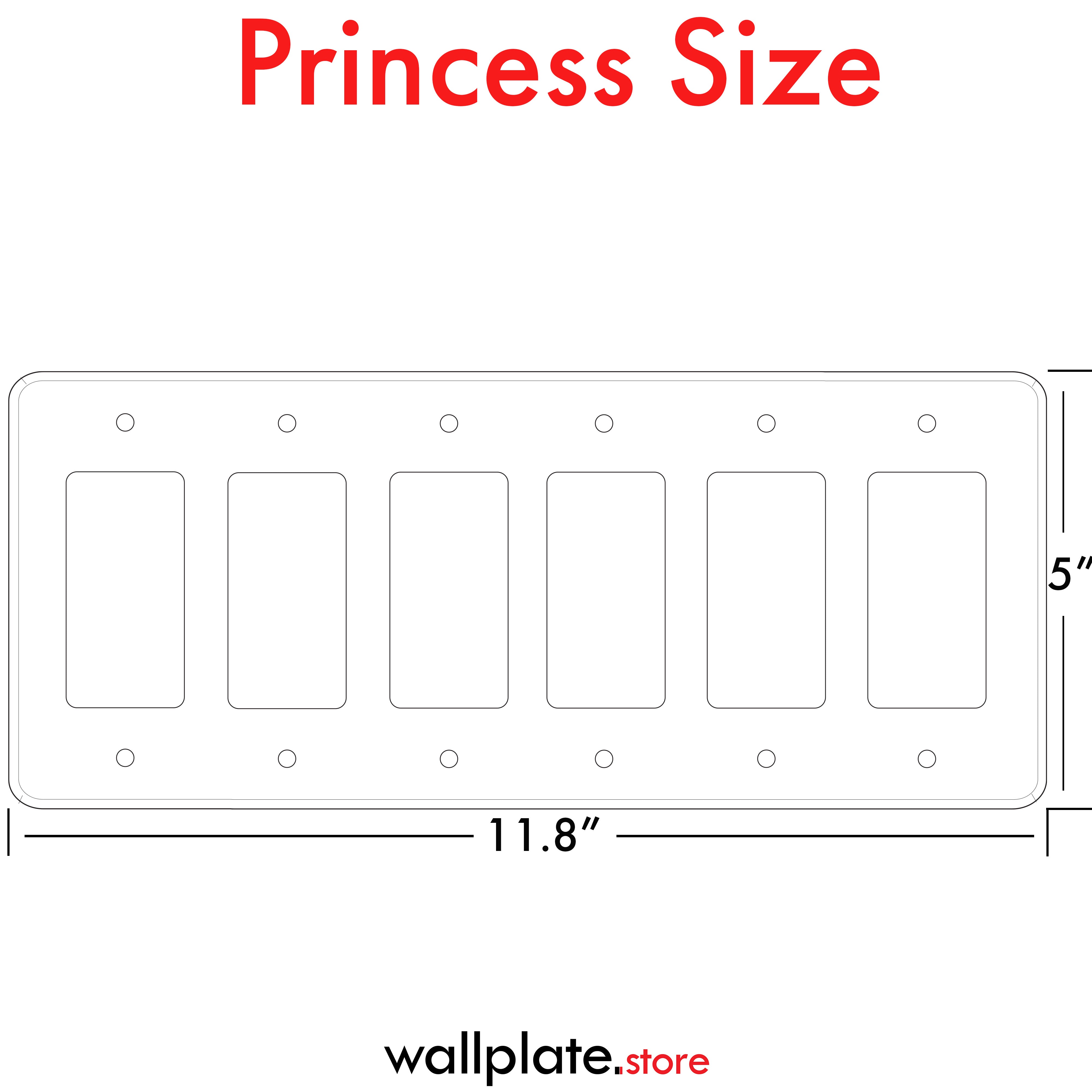 6-Gang Princess Size Decora® Rocker/GFCI Switch Wall Plate – Made in USA