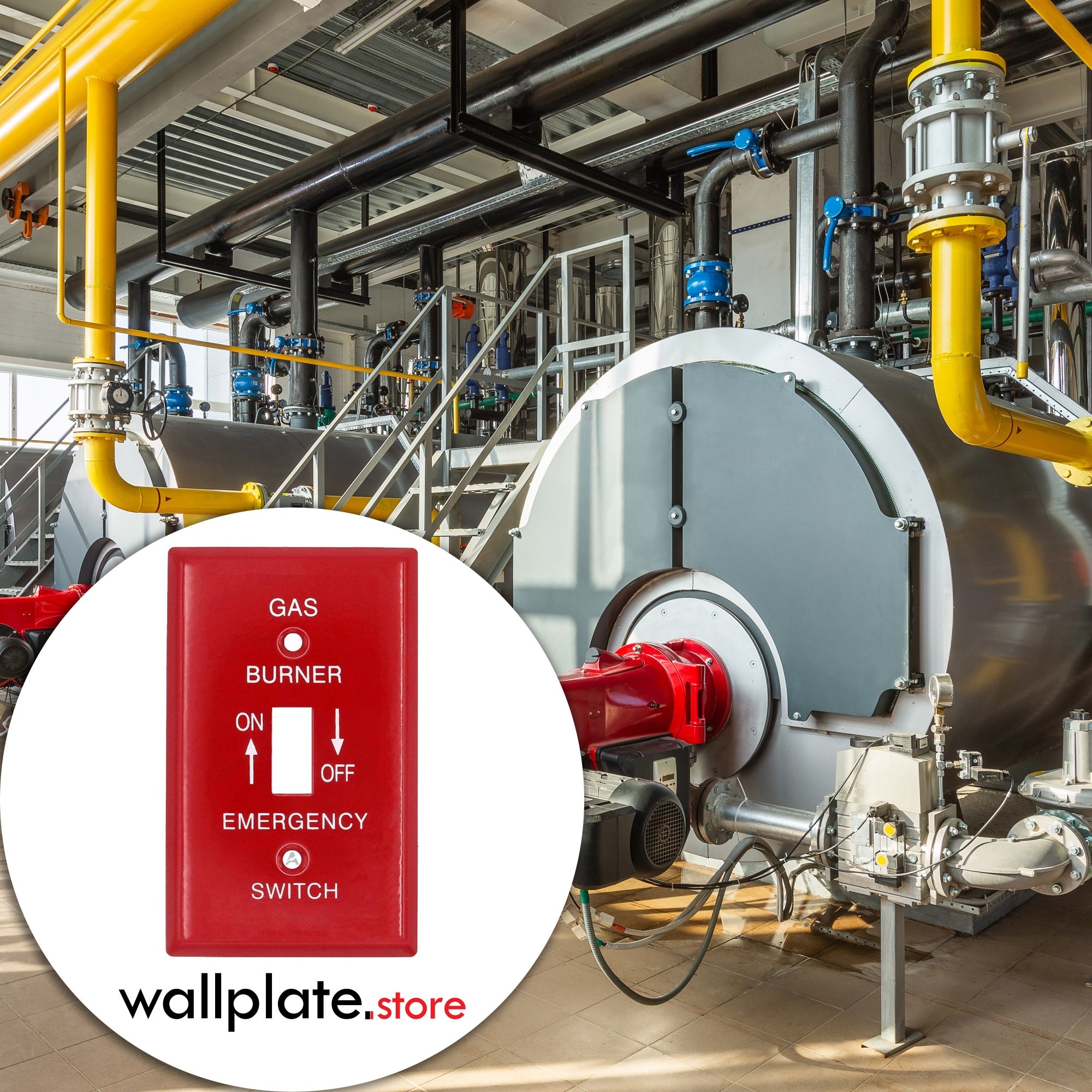 1 Gang Red Gas Burner Plate Toggle Switch Emergency Wall Plate Cover