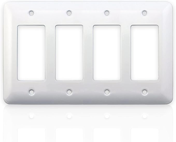 4-Gang Princess Size Decora® Rocker/GFCI Switch Wall Plate – Made in USA