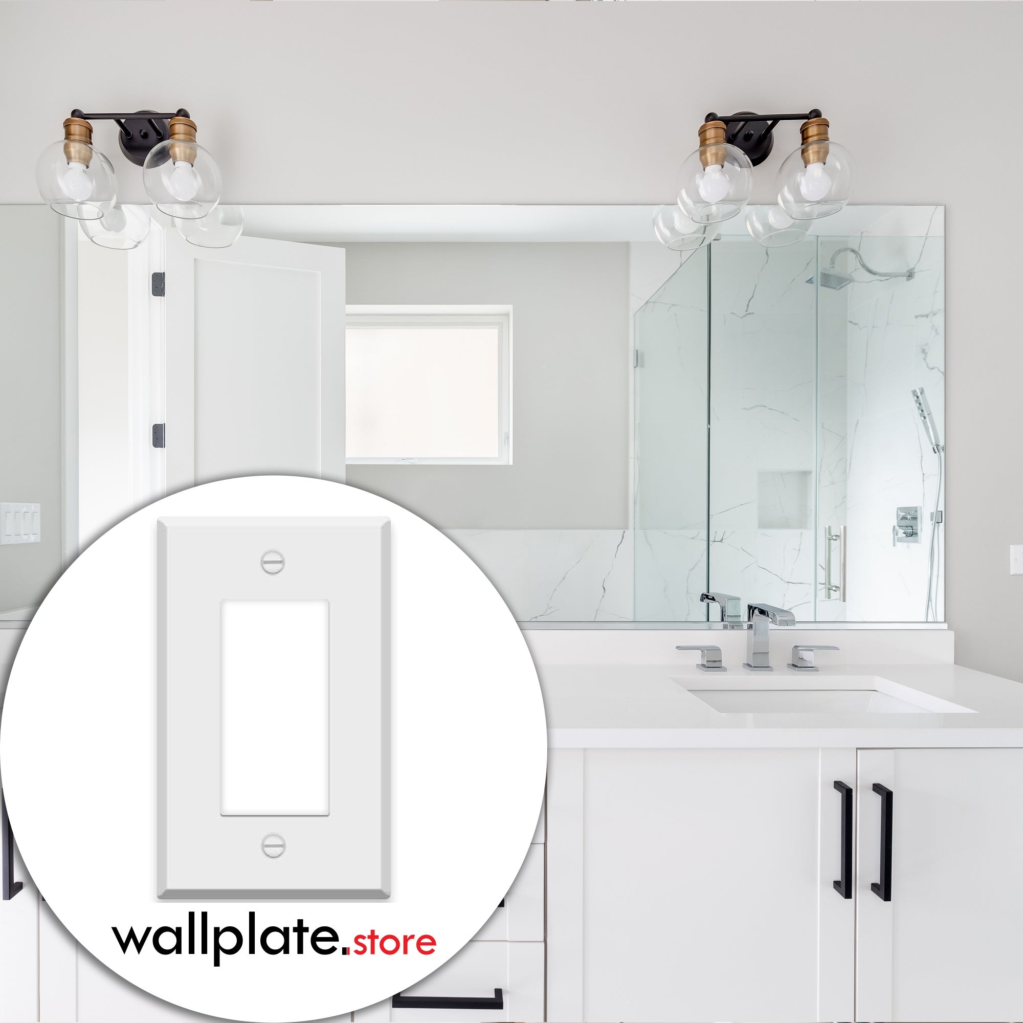 1 Gang White Metal Decora® Rocker GFCI Switch Wall Plate Cover