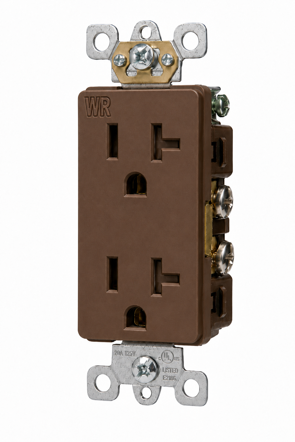 Brown, Decorator Duplex Receptacle 20A-125V