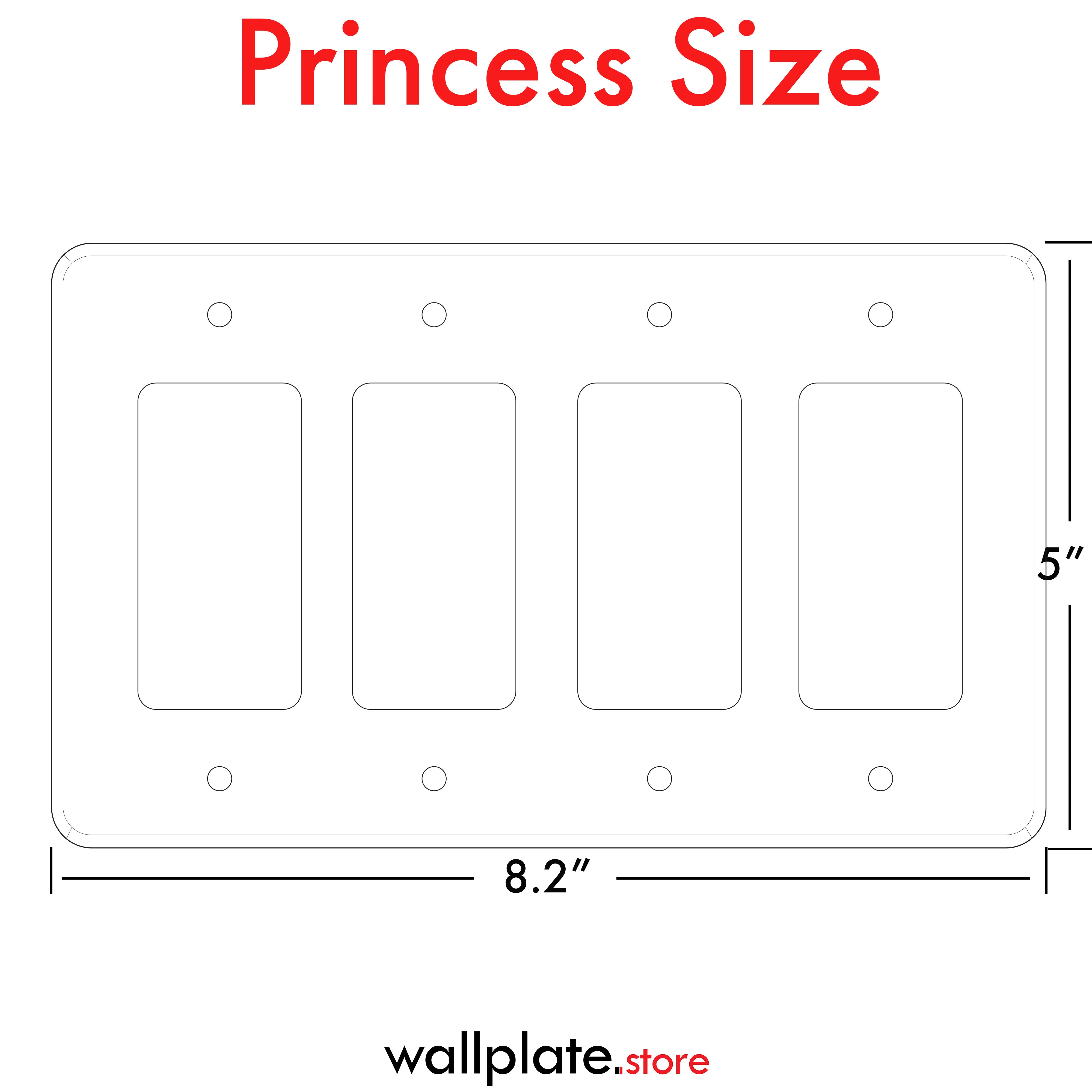 4-Gang Princess Size Decora® Rocker/GFCI Switch Wall Plate – Made in USA