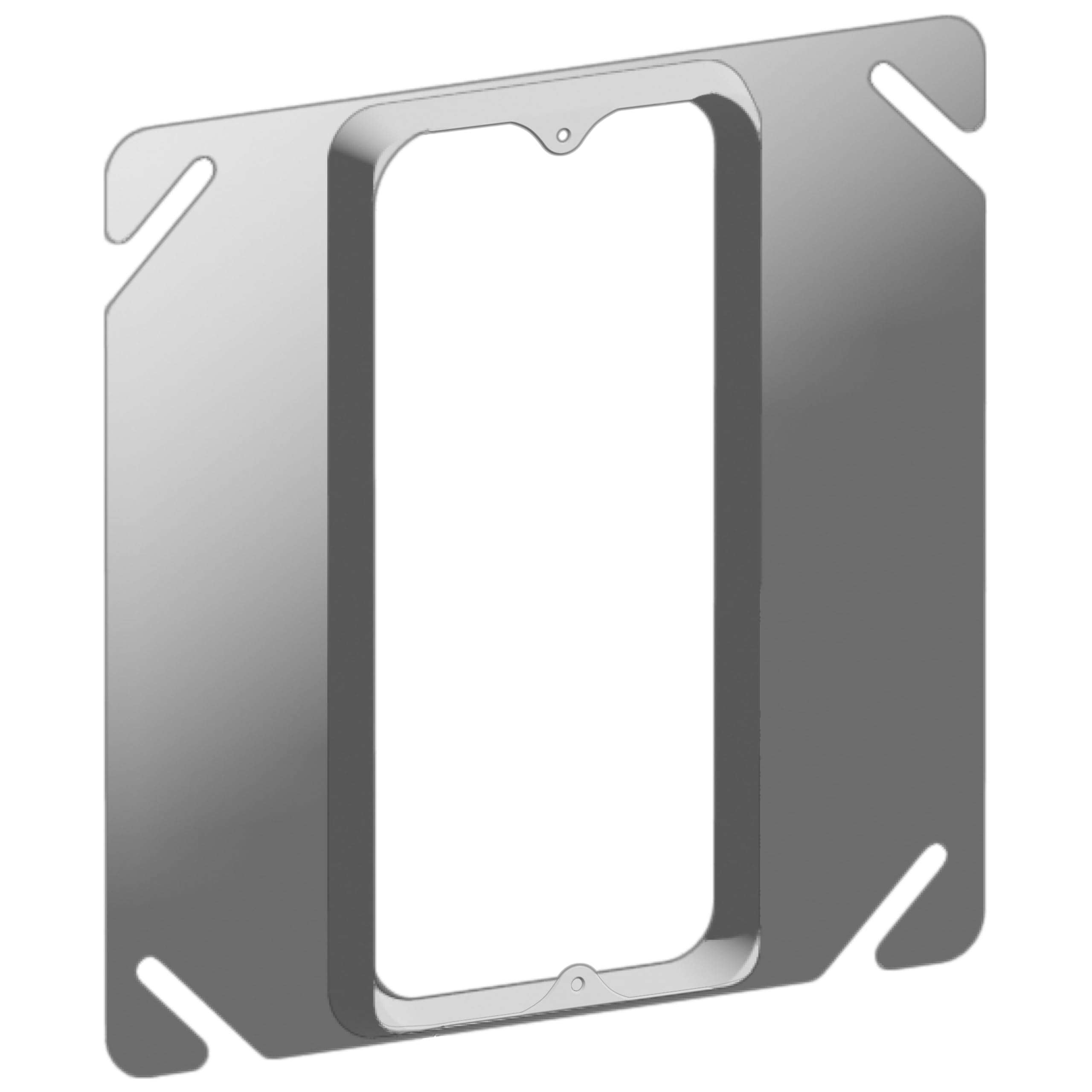 4 inch Square, 5/8 Inch Raised Mud Ring Device Cover for 1 device