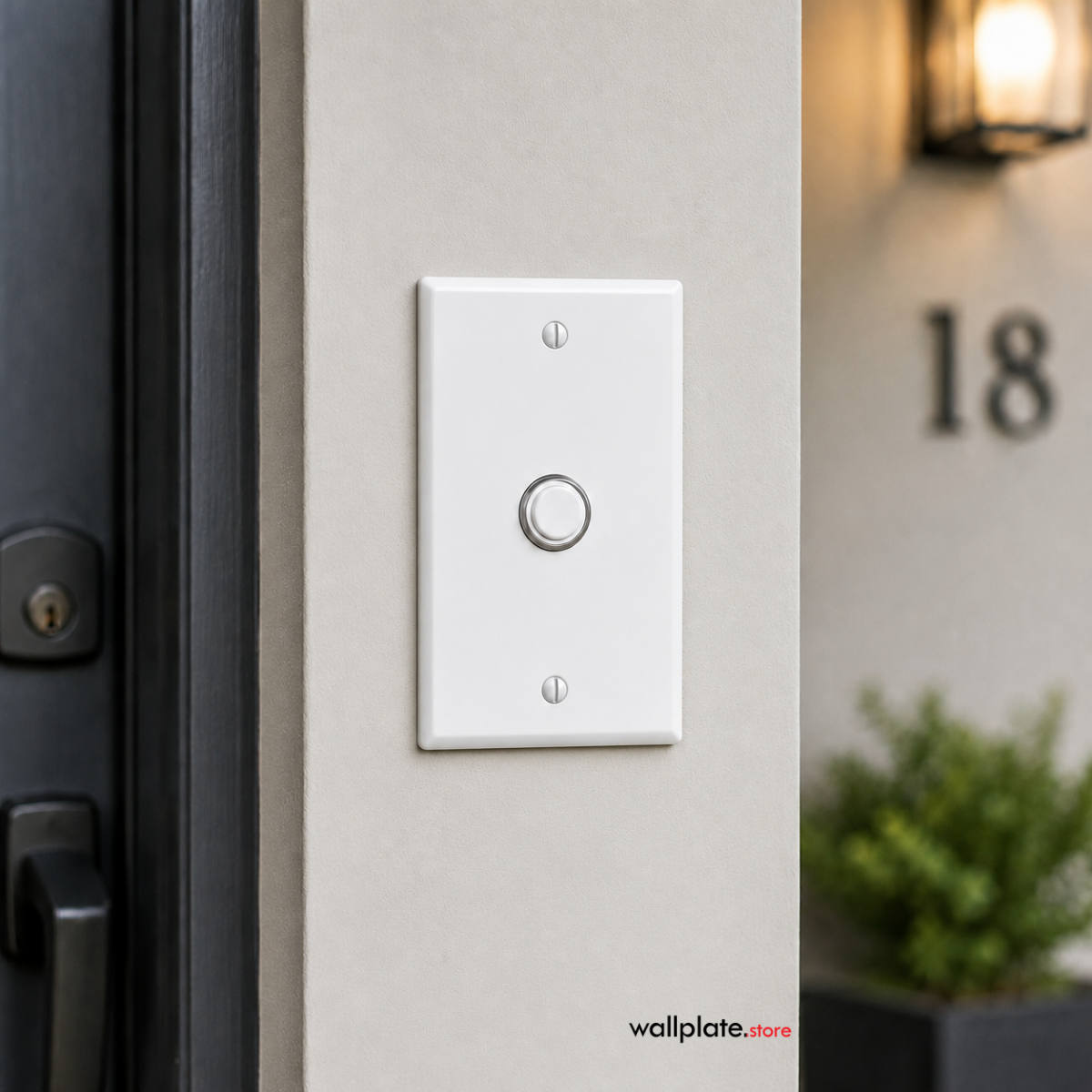 1 Gang White Metal Wall Plate with 5/8" Center Hole - Doorbell Cover Plate - Made in USA