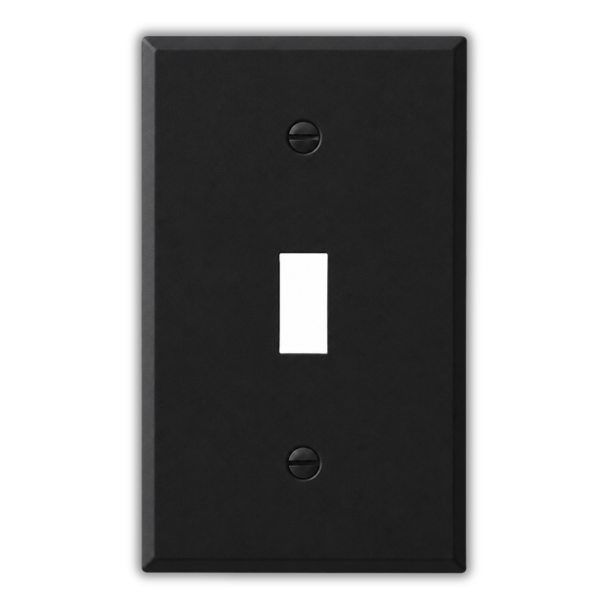 1 Gang toggle, standard size, Black painted metal wallplate