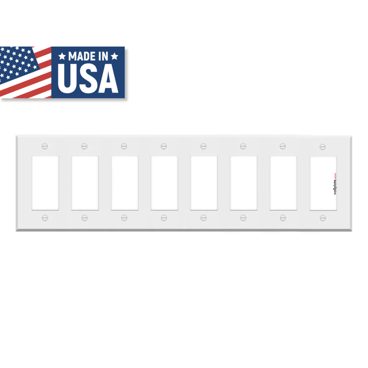 8 Gang White Metal Decora® Style Rocker GFCI Switch Wall Plate Cover