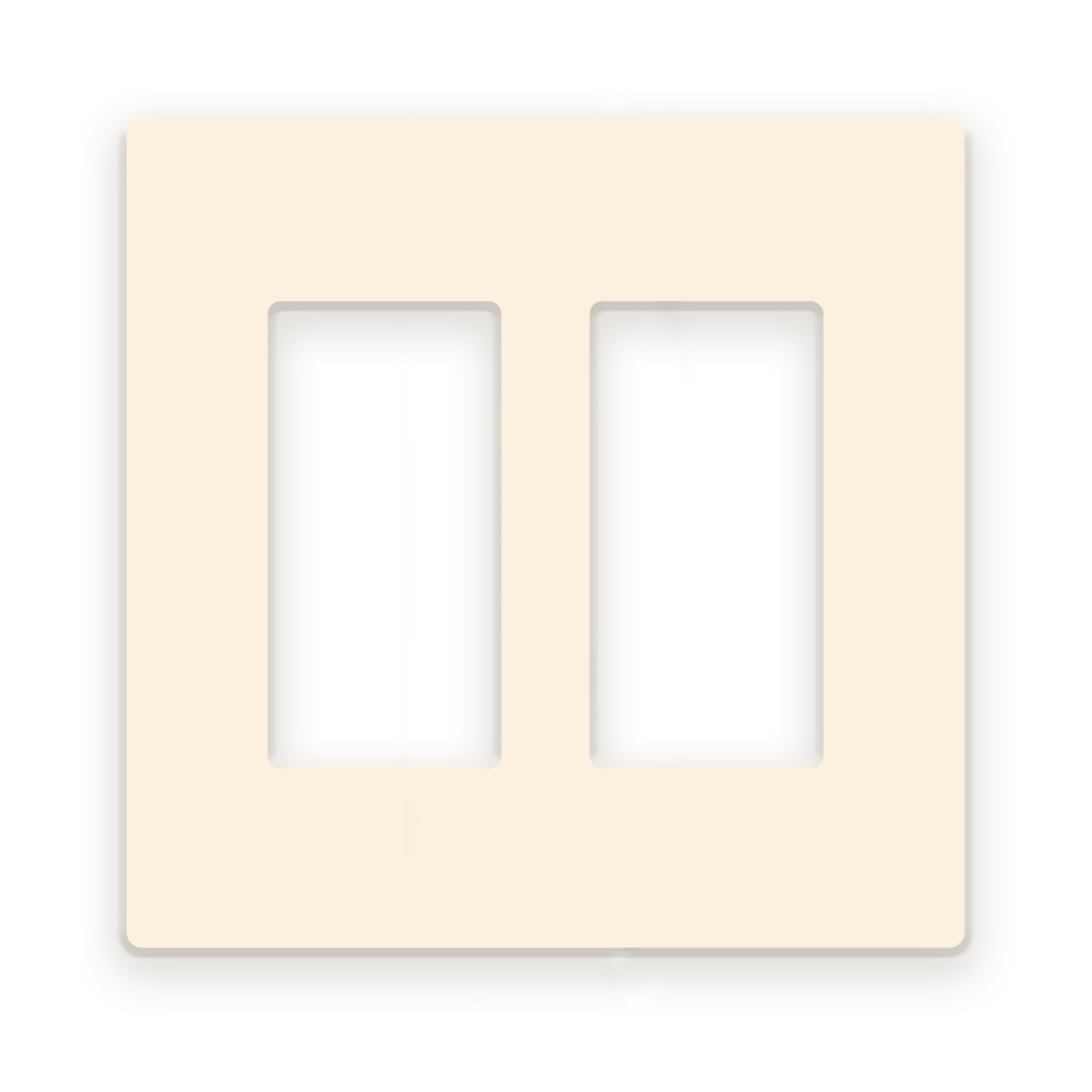 2 Gang Almond Screwless Rocker Switch Wall Plate