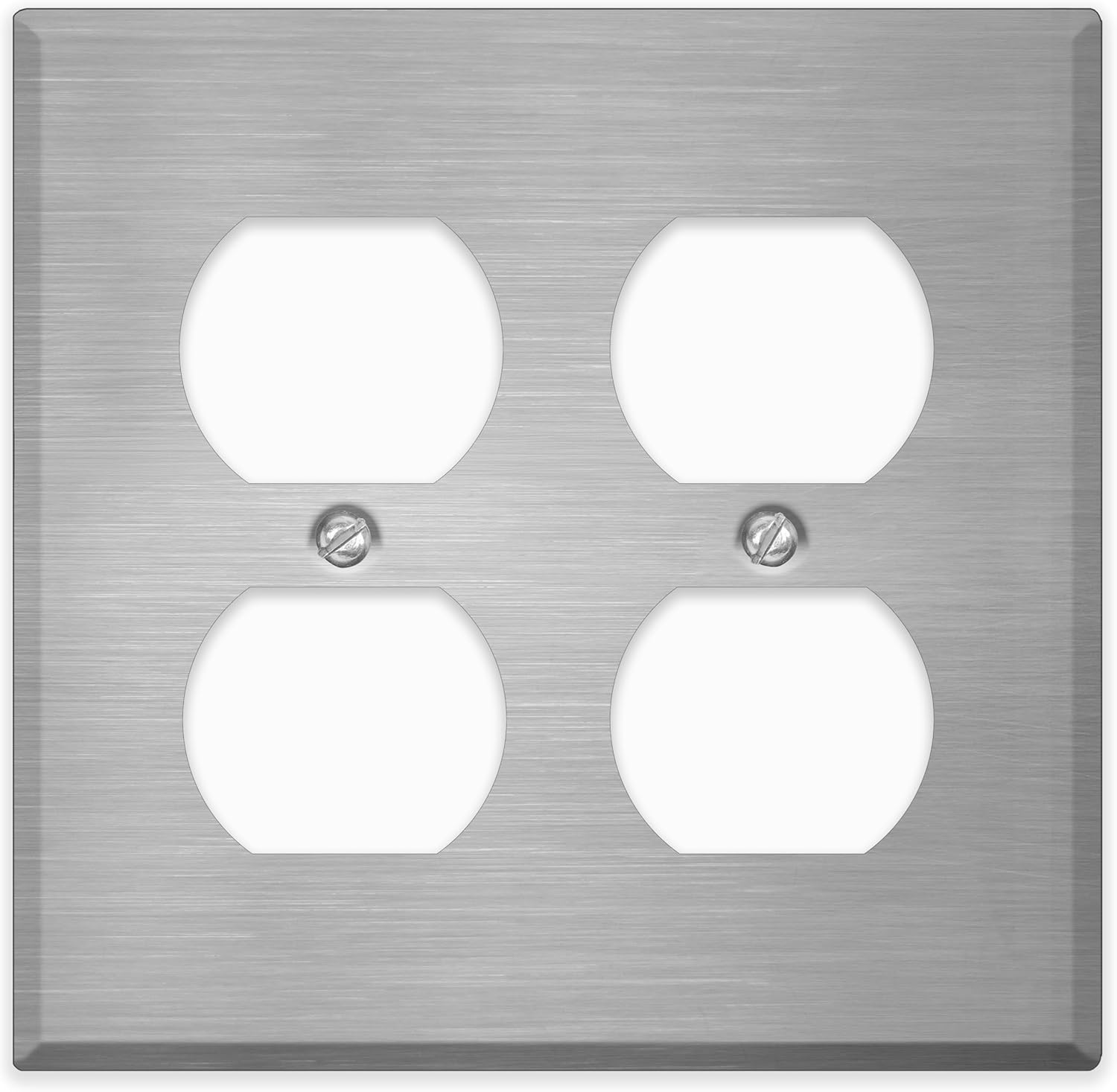 2 Gang Stainless Steel Duplex Receptacle Wallplate Outlet Cover | Made in USA
