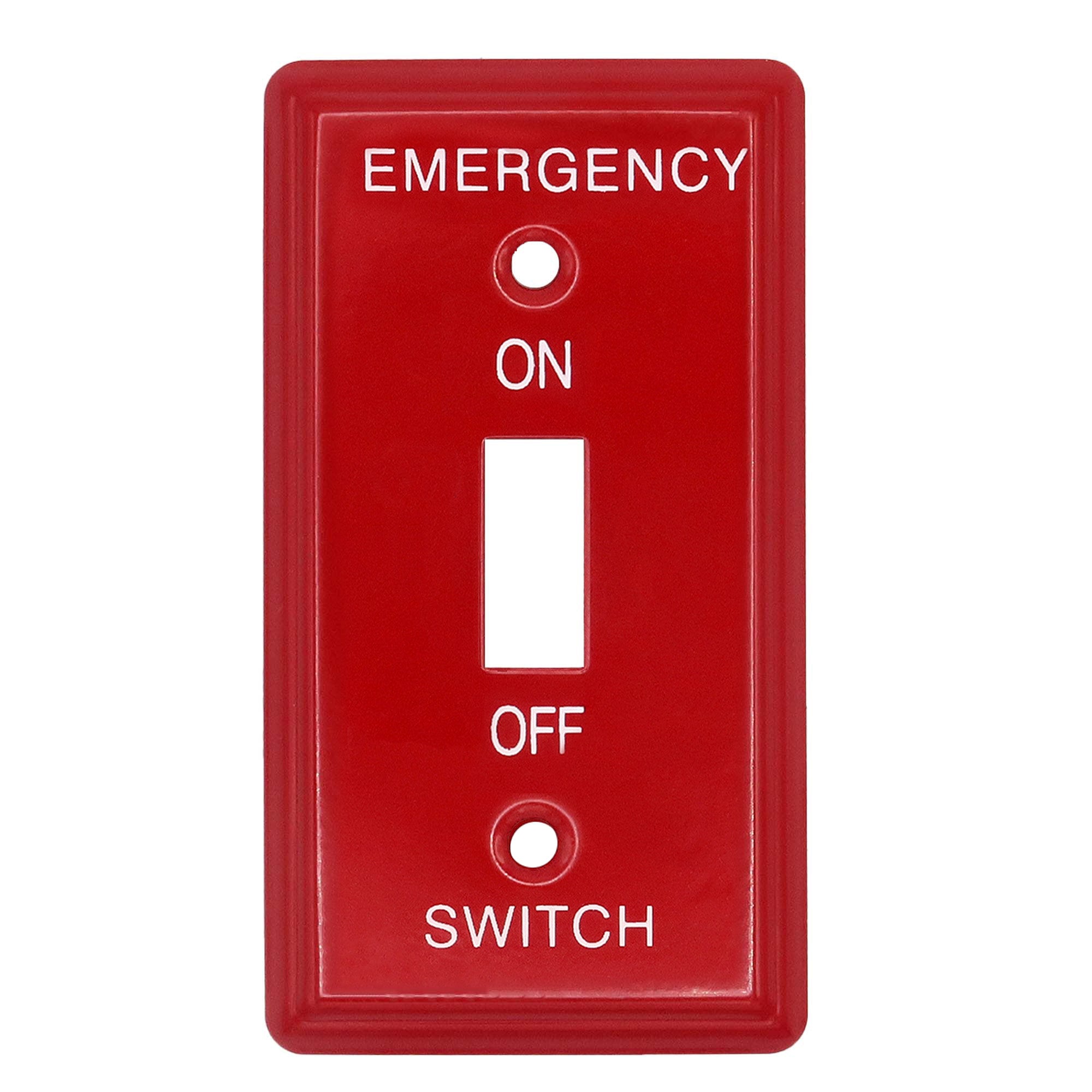 1 Gang Utility Size Red Metal Emergency Toggle Switch Wall Plate