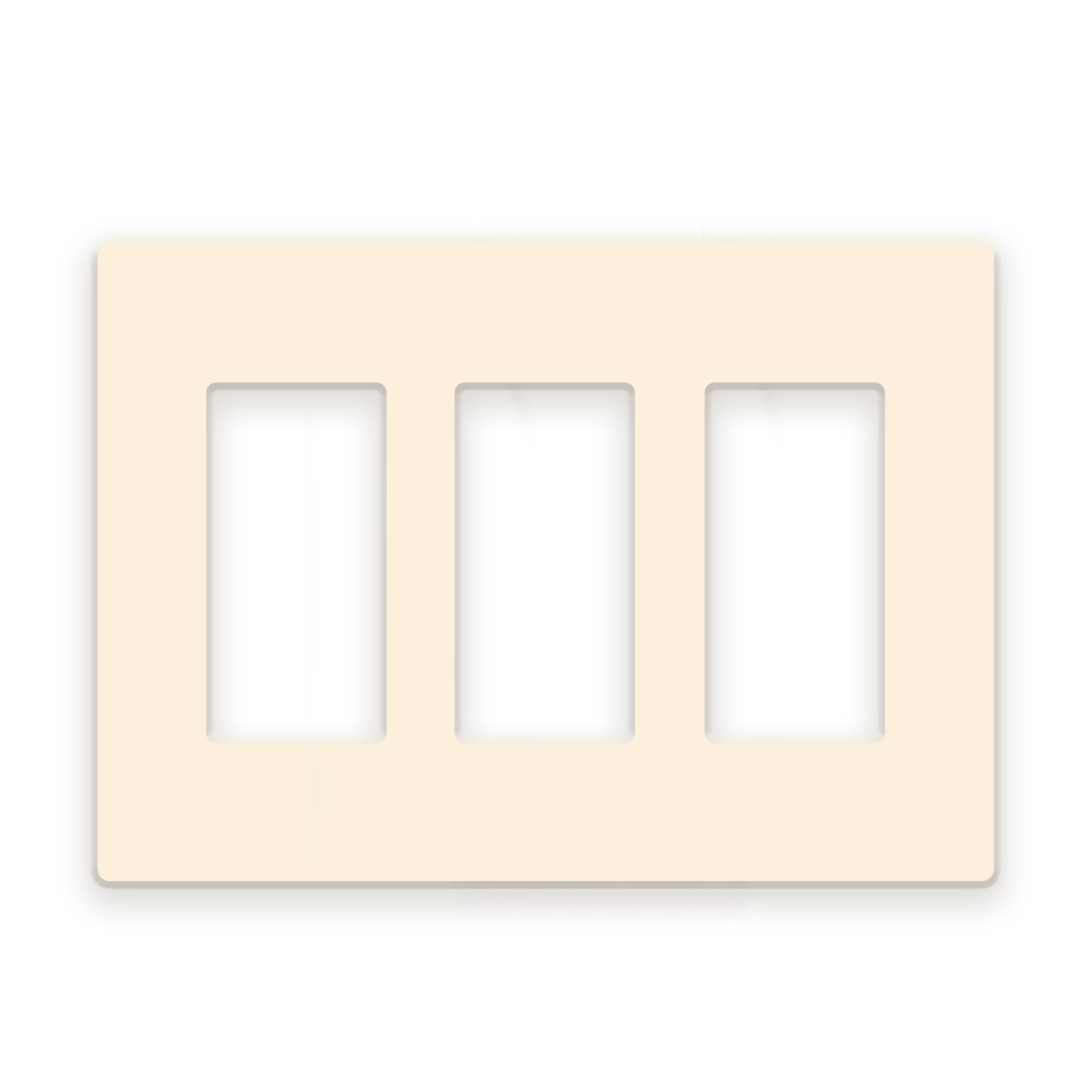 3 Gang Almond Screwless Rocker Switch Wall Plate