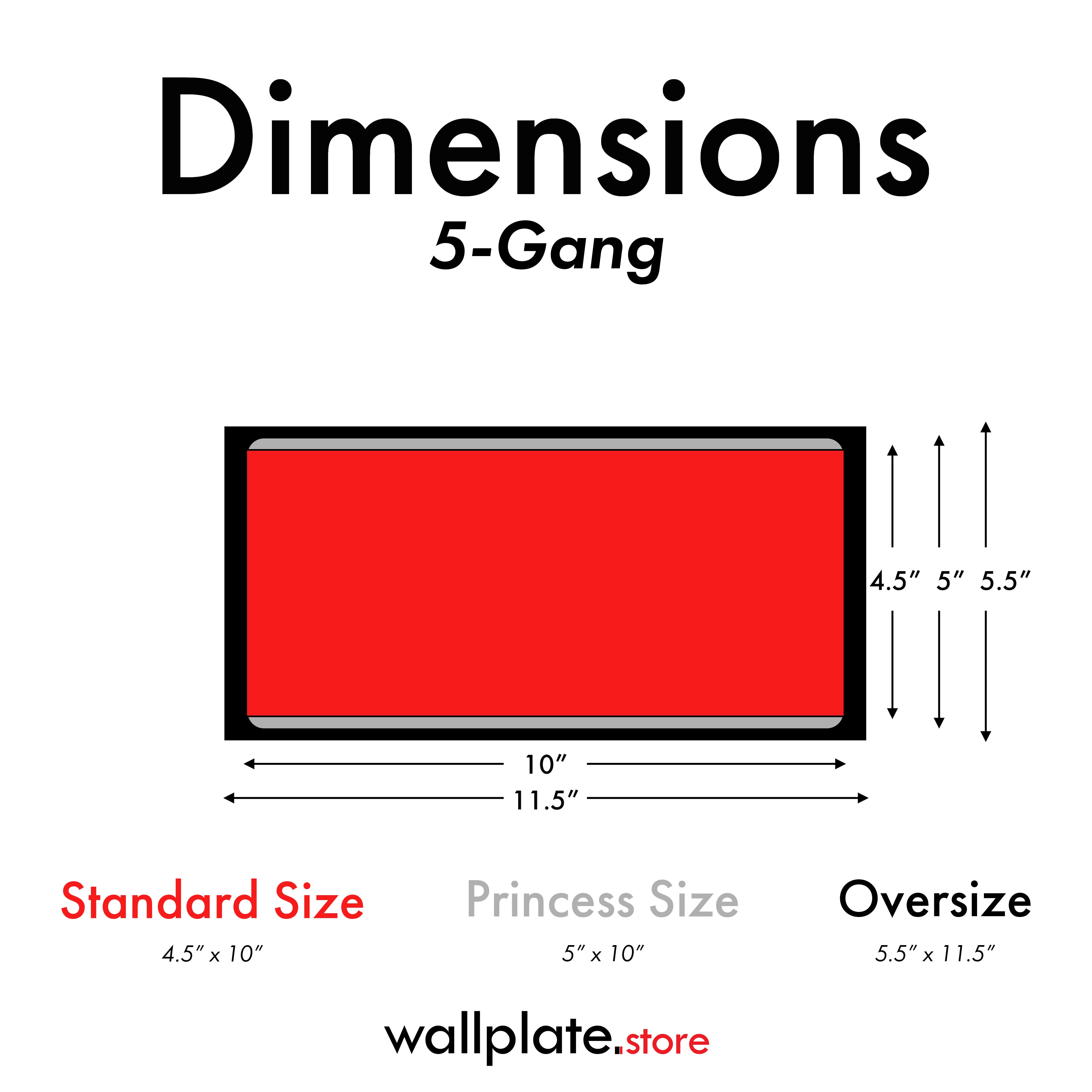 5 Gang Almond Screwless Rocker Switch Wall Plate