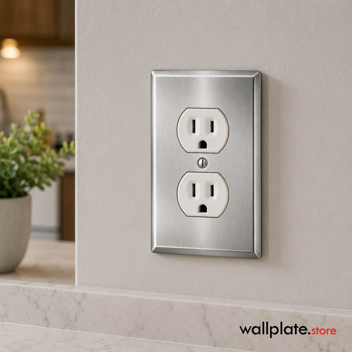 1 Gang Stainless Steel Duplex Receptacle Wallplate Outlet Cover | Made in USA