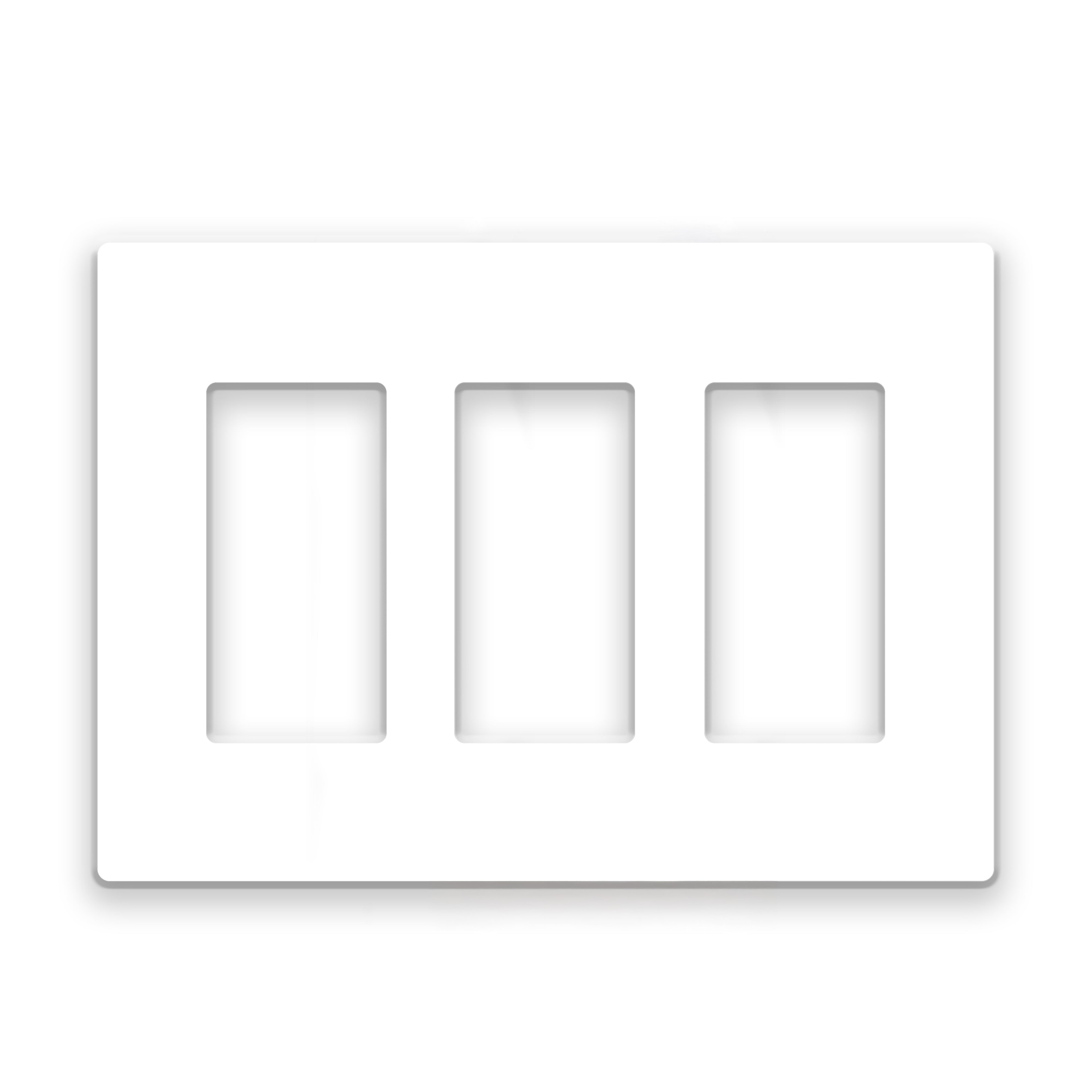 3 Gang White Screwless Rocker Switch Wall Plate