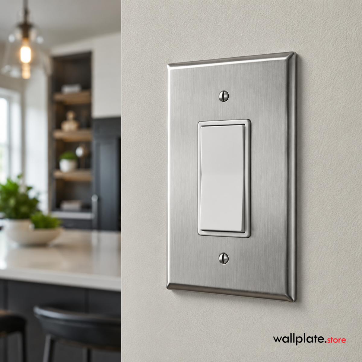 1-Gang Oversized Stainless Steel Rocker Switch Plate – Made in USA