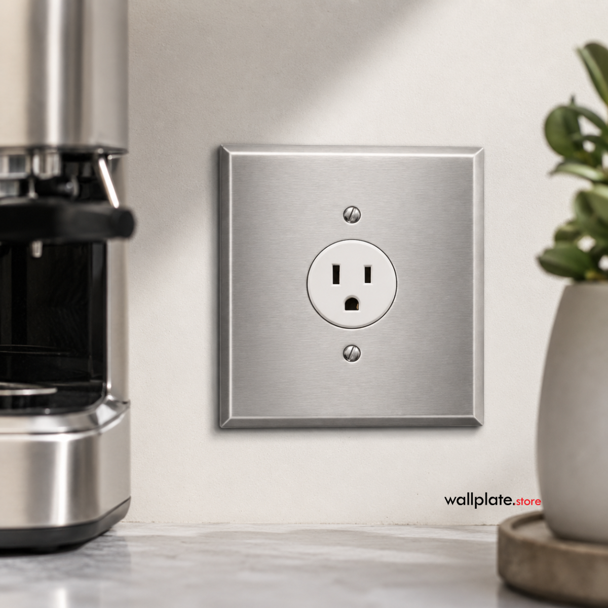 Jumbo 2-Gang Oversized Stainless Steel Wall Plate – Centered 1.405" Round Opening
