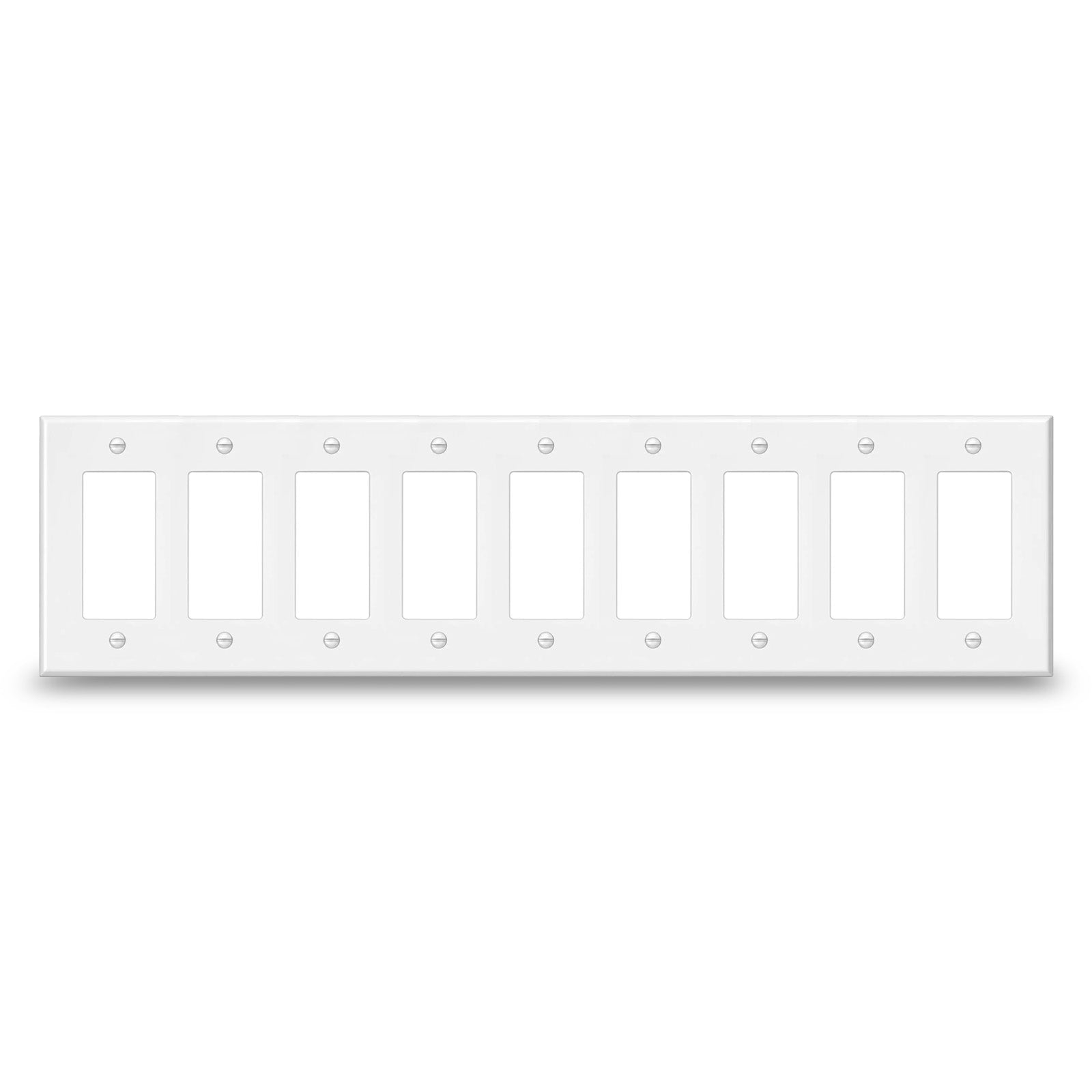 9 Gang White Metal Decora® Style Rocker GFCI Switch Wall Plate Cover