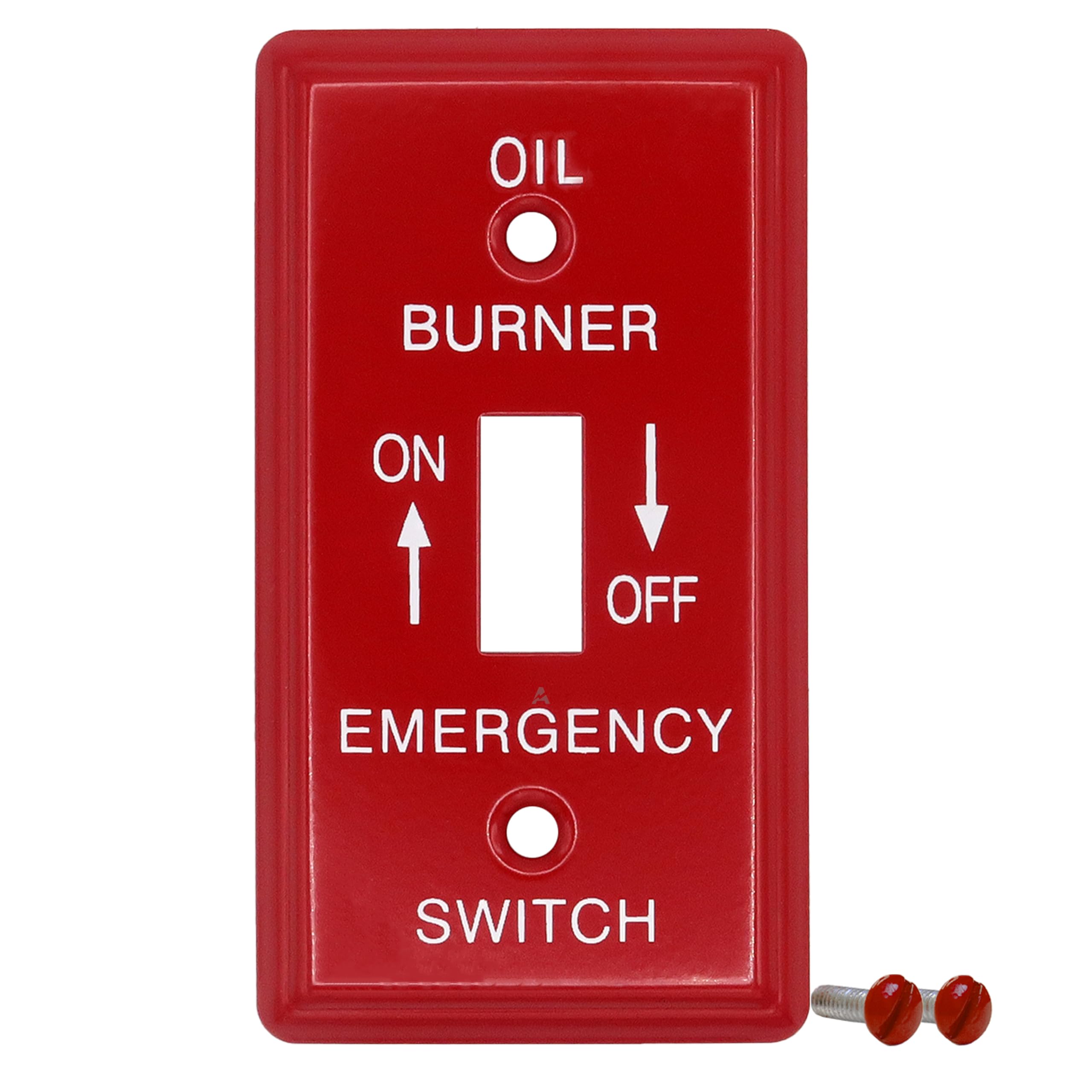 1 Gang Utility Size Red Metal Emergency Oil Burner Wall Plate