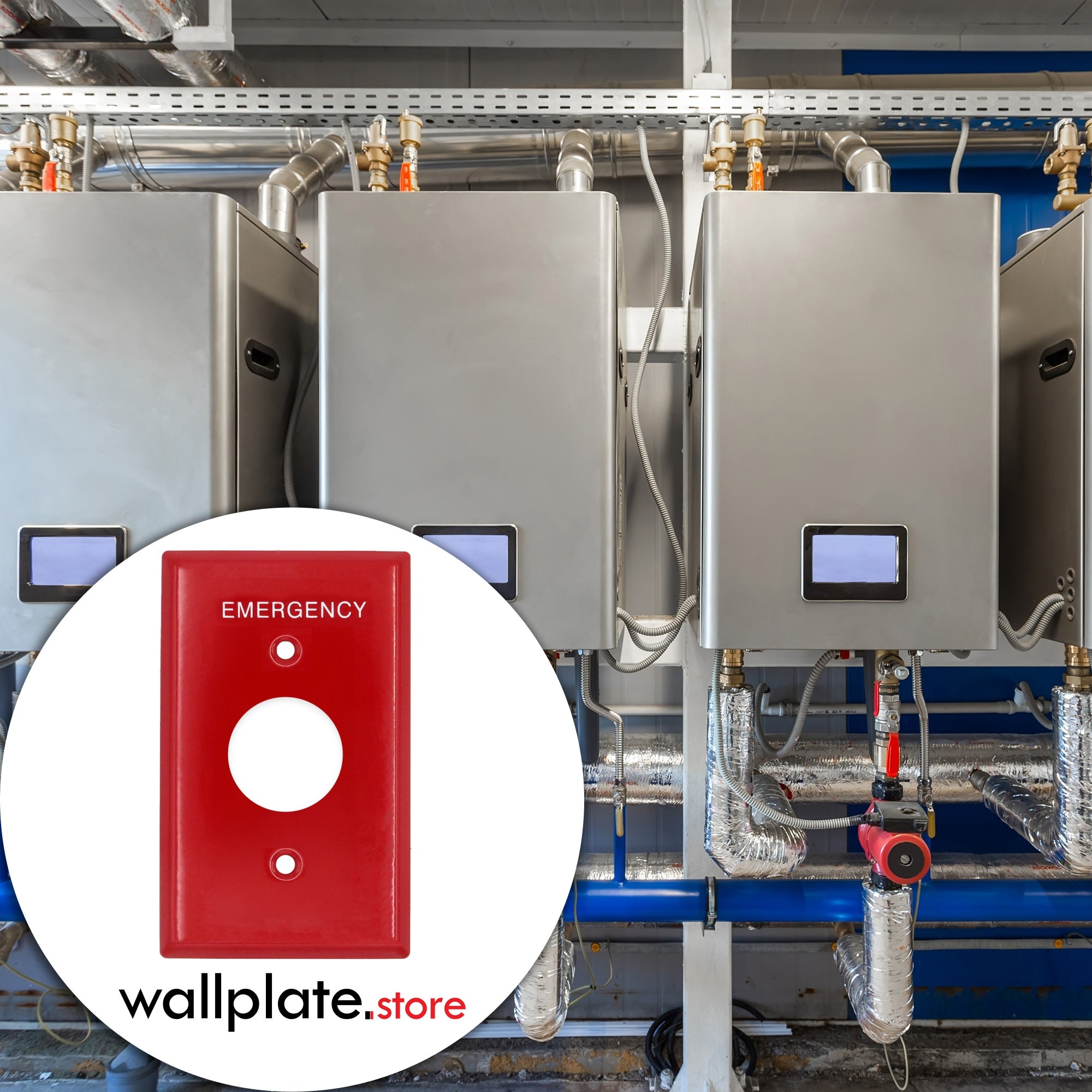 1 Gang Single Receptacle Red Emergency Wall Plate