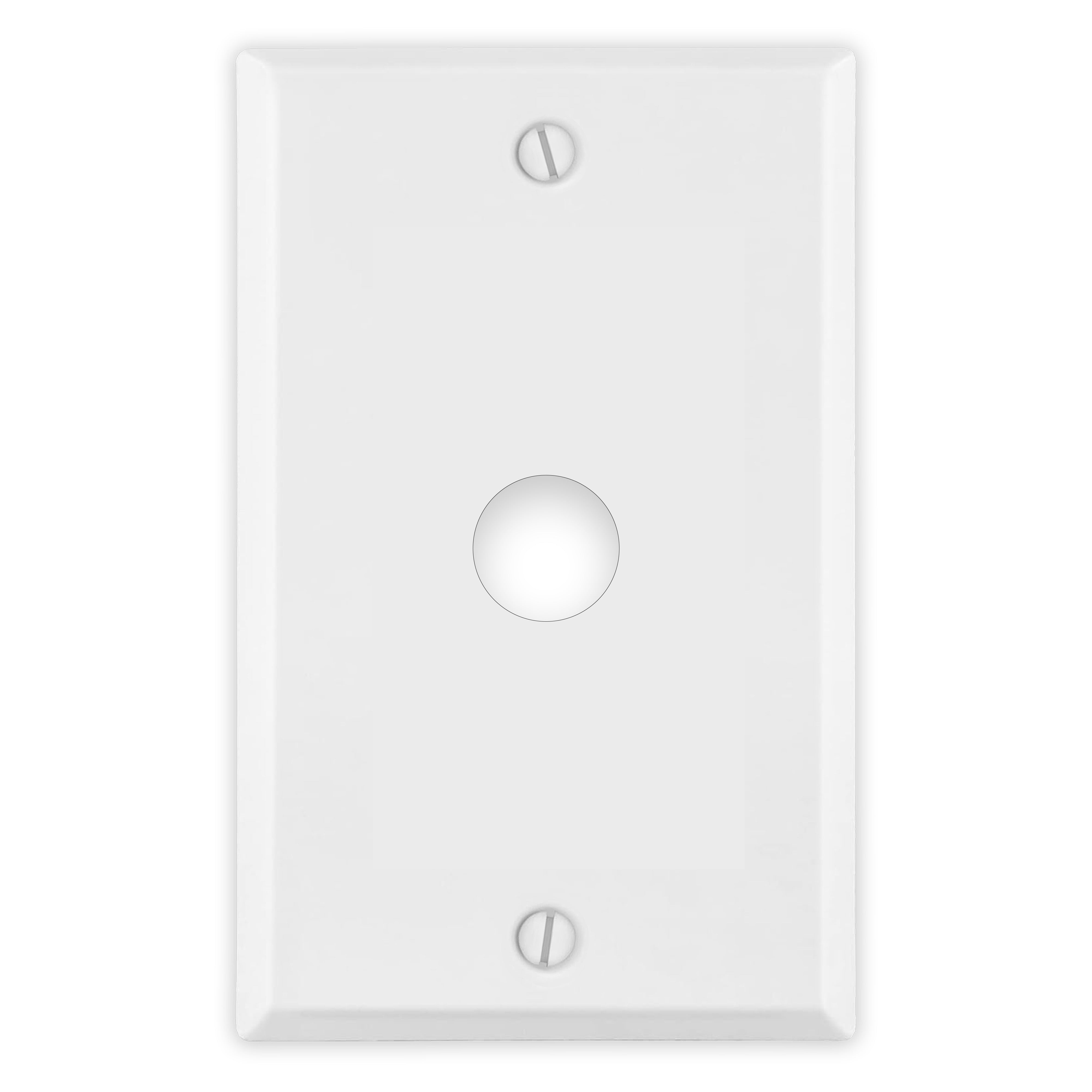 1 Gang White Metal Wall Plate with 5/8" Center Hole - Doorbell Cover Plate - Made in USA