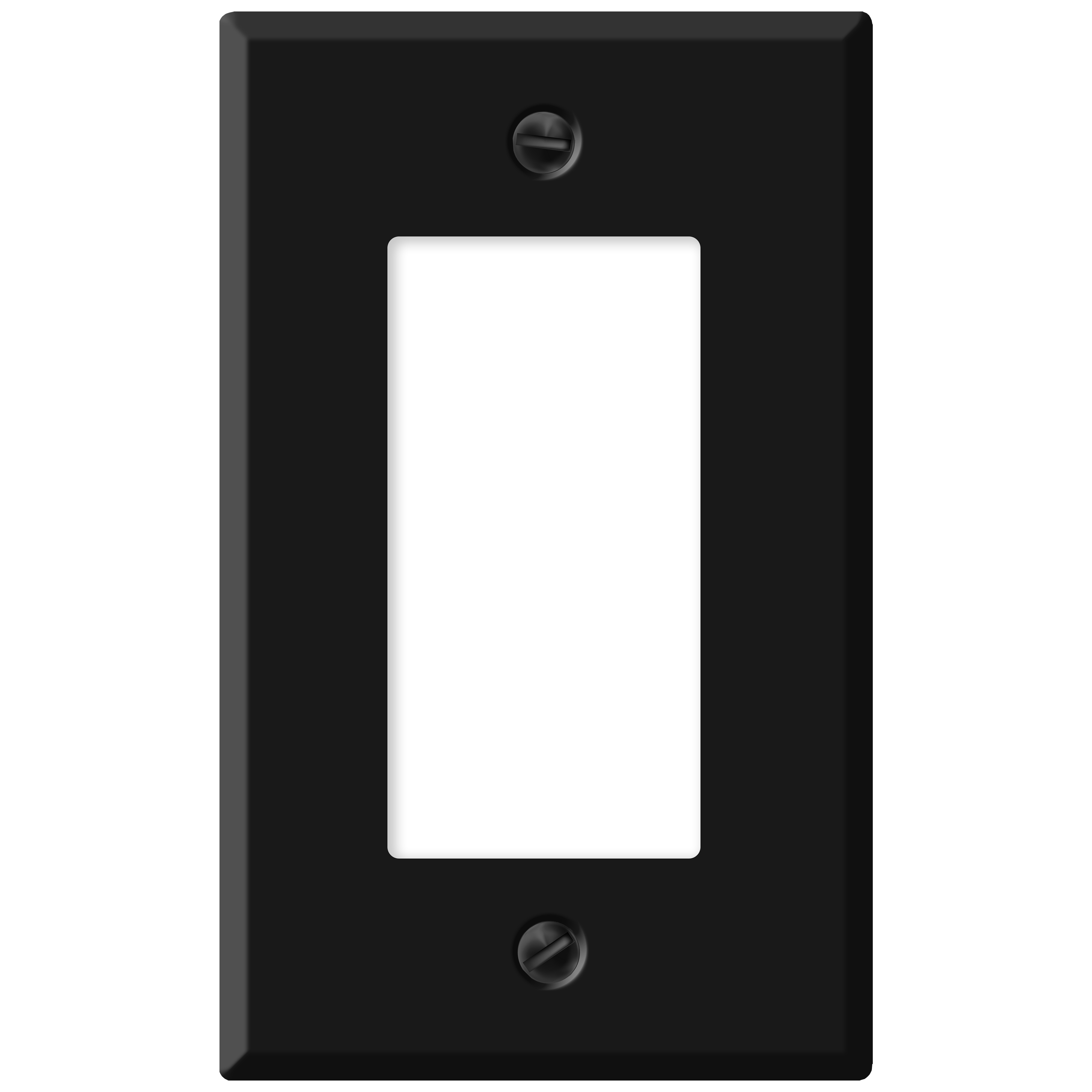 Black 1 gang standard size rocker switch wall plate
