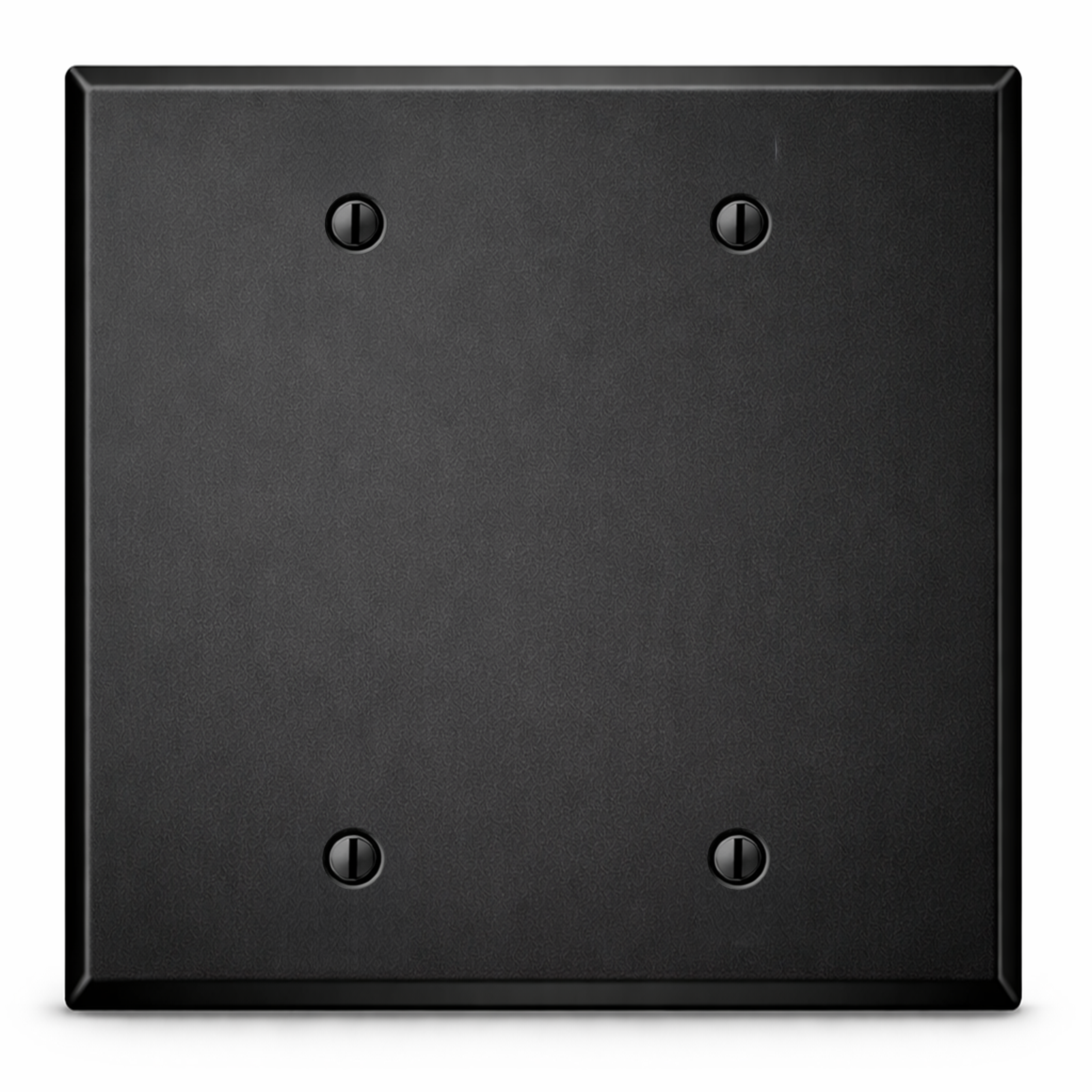 2 Gang blank, Standard size, Black painted metal wallplate