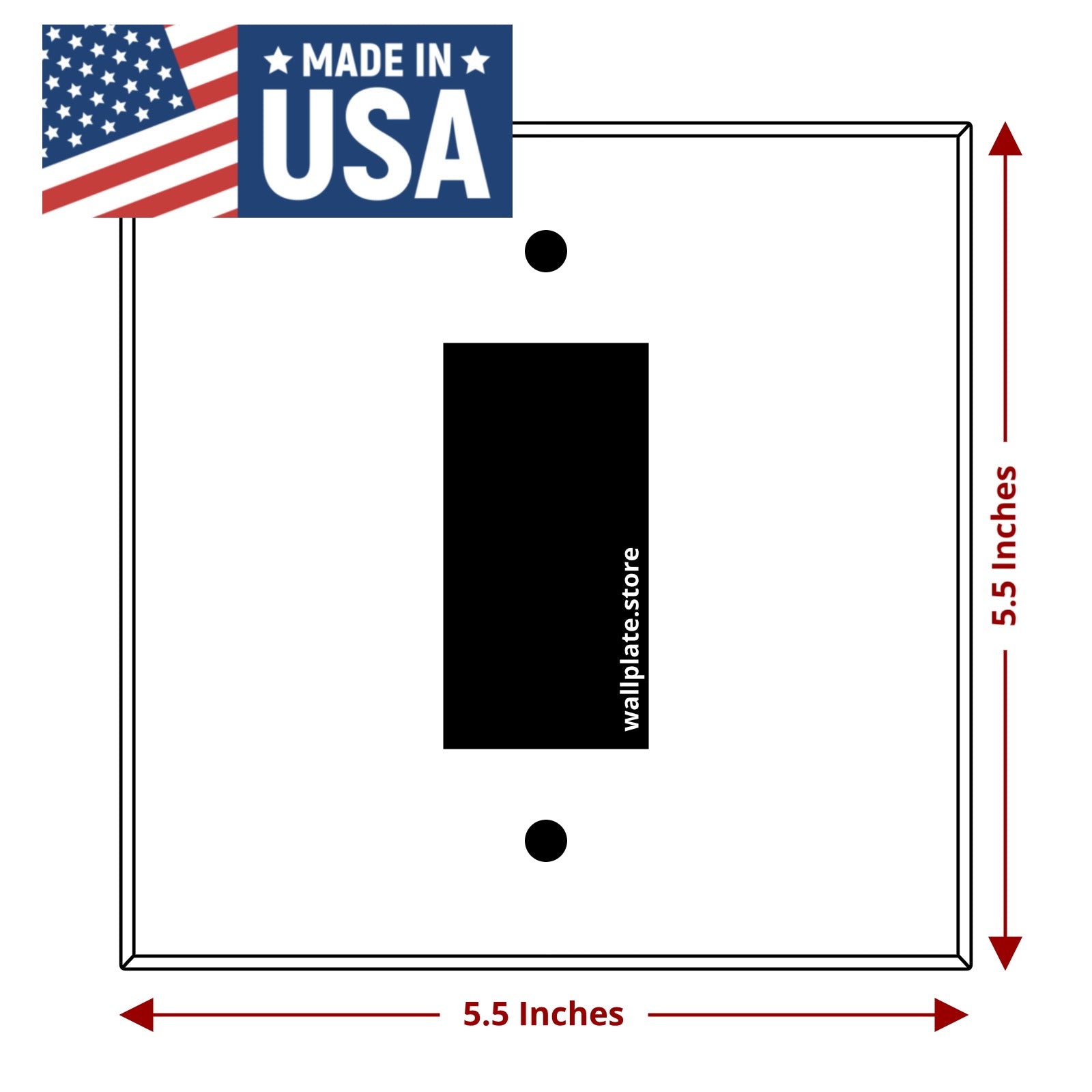 2‑Gang Oversized Decora®‑Style Wall Plate – Centered GFCI Rocker Opening – White Metal (Made in USA)