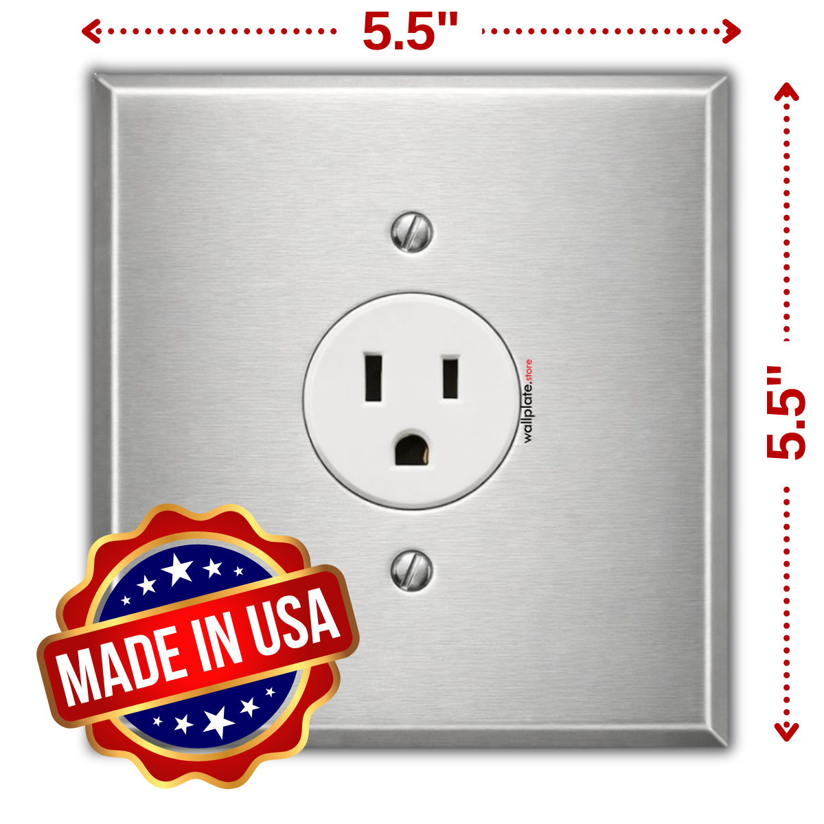 Jumbo 2-Gang Oversized Stainless Steel Wall Plate – Centered 1.405" Round Opening