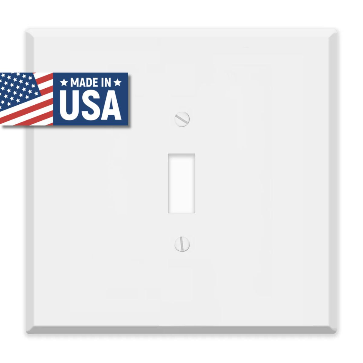 Oversized 2-Gang With (1) Toggle Centered Opening, White Metal Wallplate