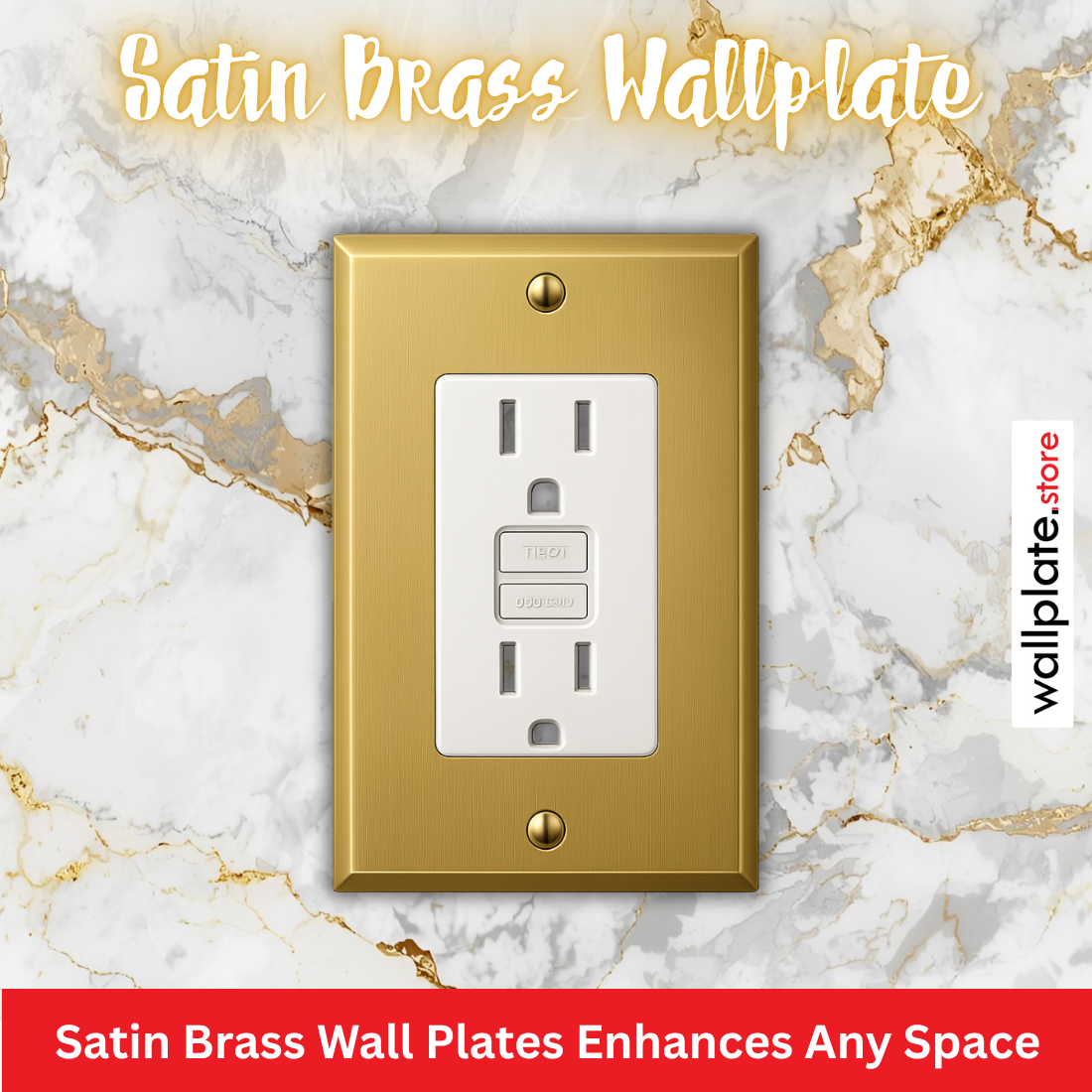 1 Gang Satin Brass Decora® Style Rocker Switch Wall Plate Cover